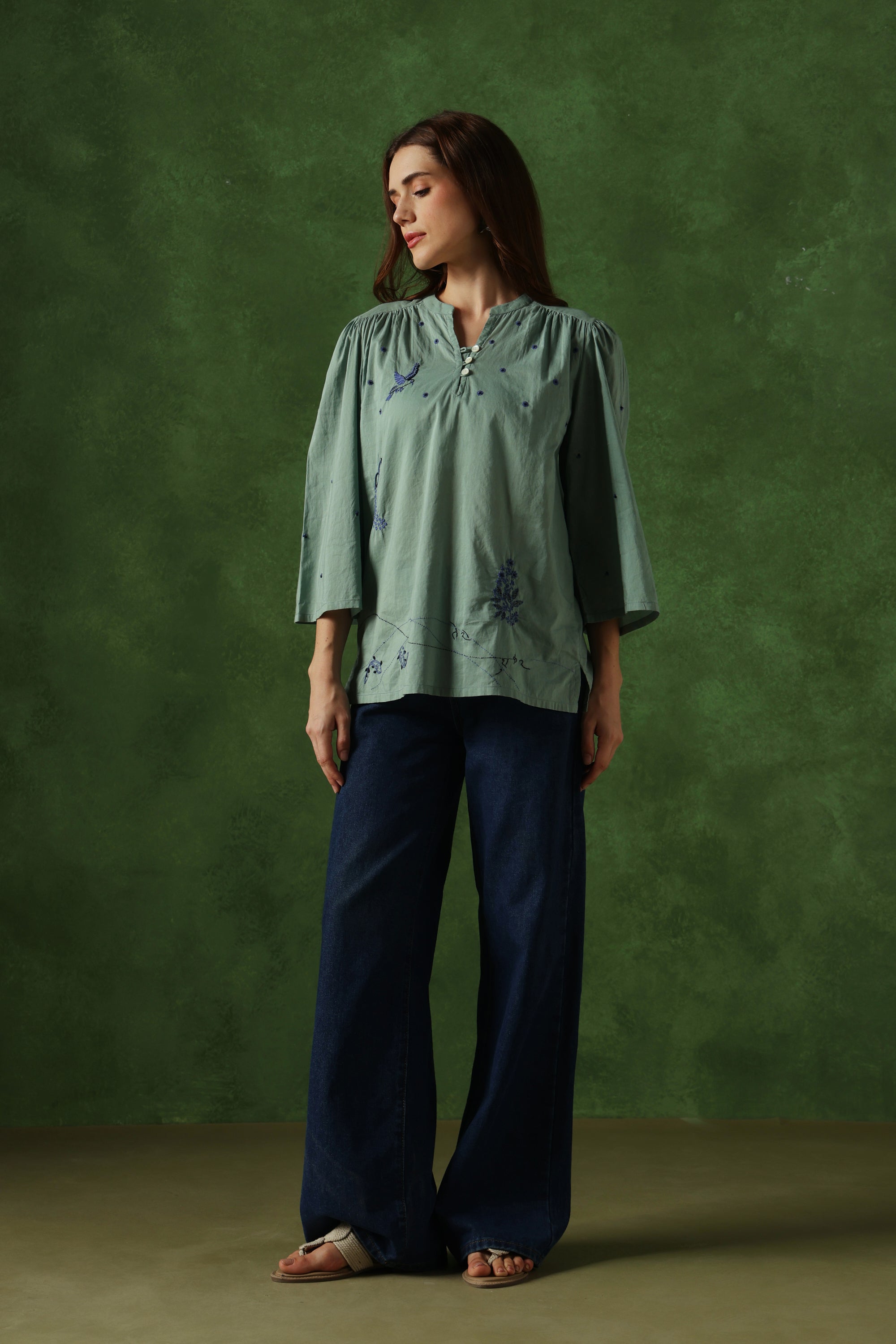 Meen Handcrafted Chikankari Top