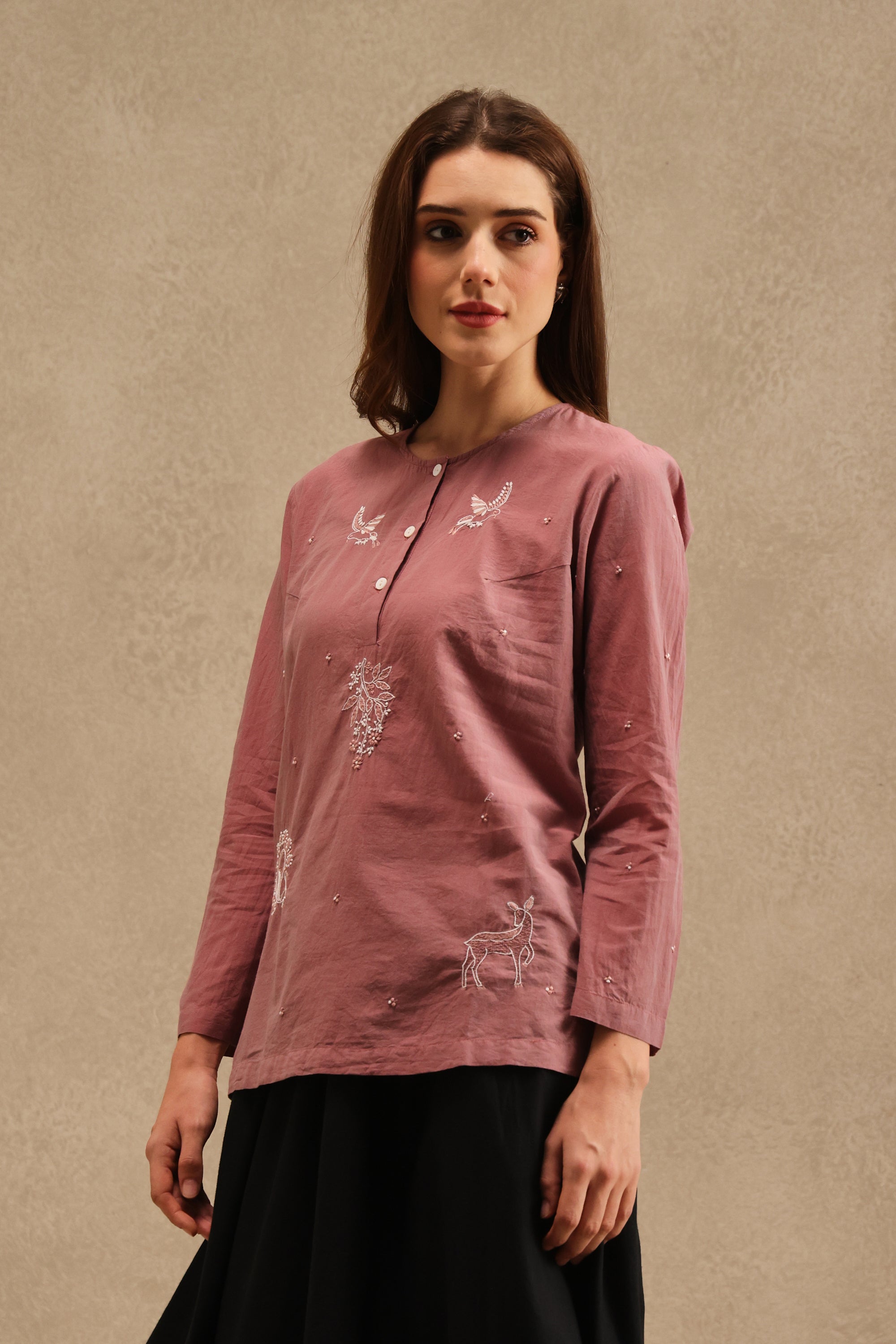 Dhatuh handcrafted Chikankari top