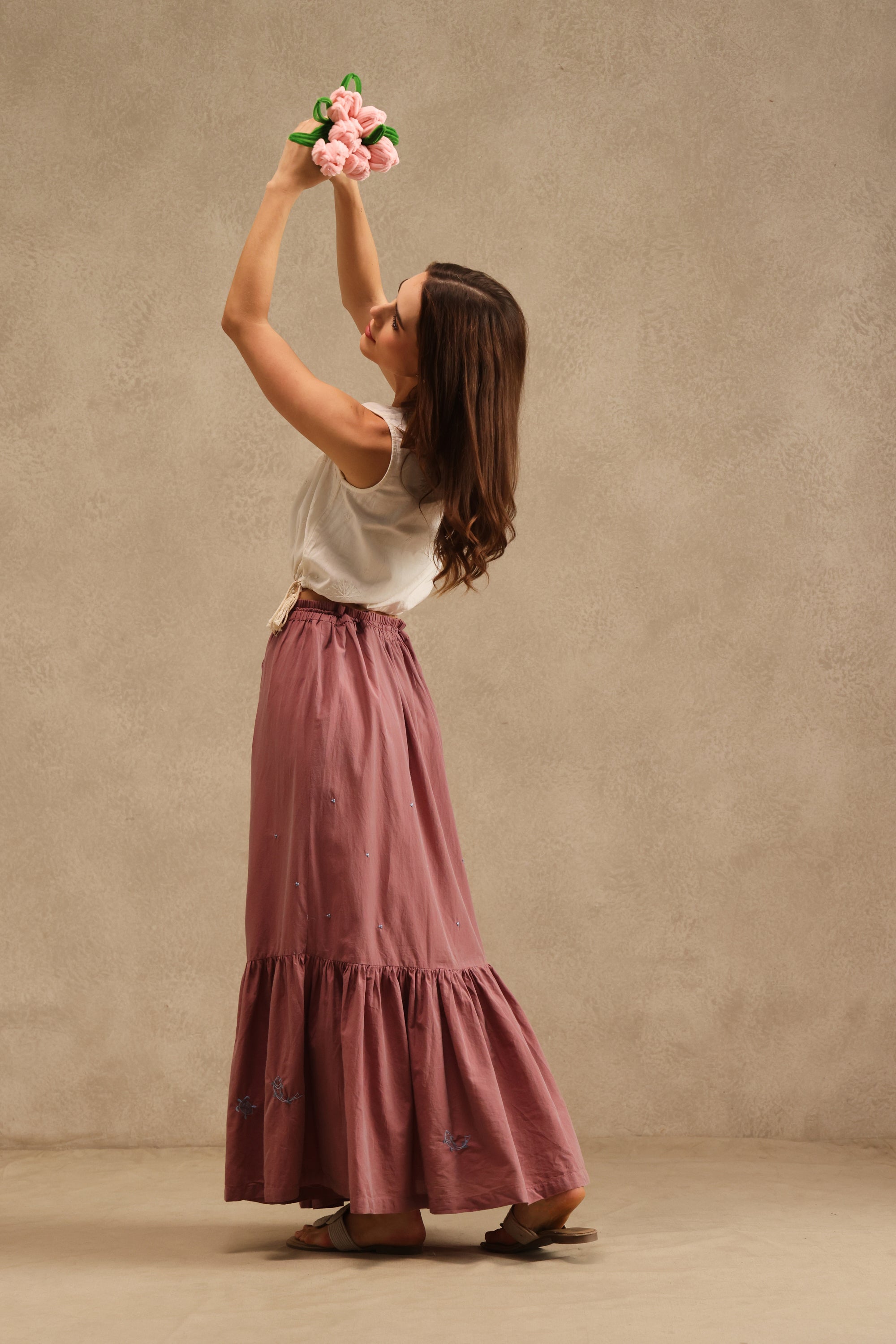 Kanchan handcrafted Chikankari Skirt