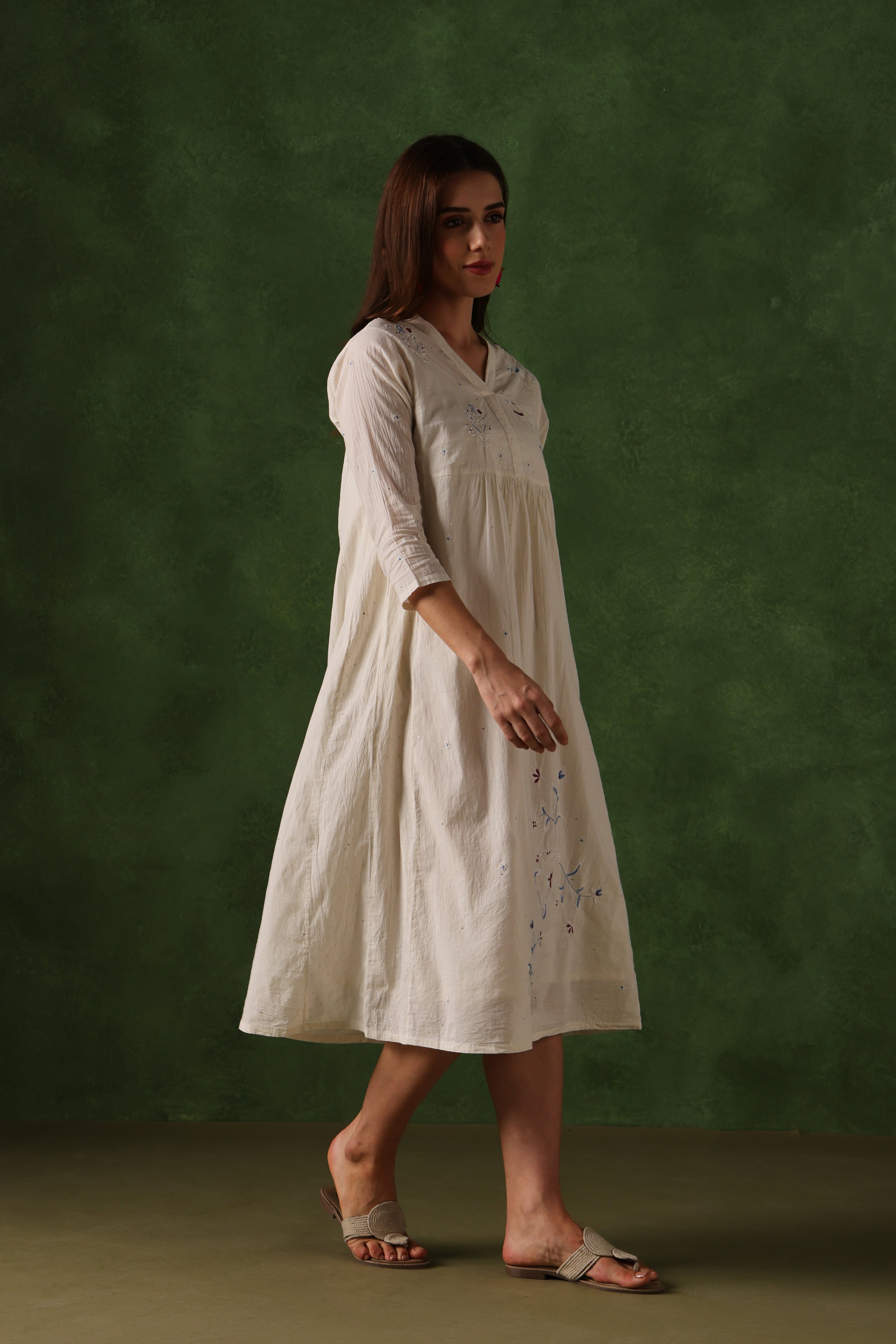 Nandur handcrafted Chikankari dress