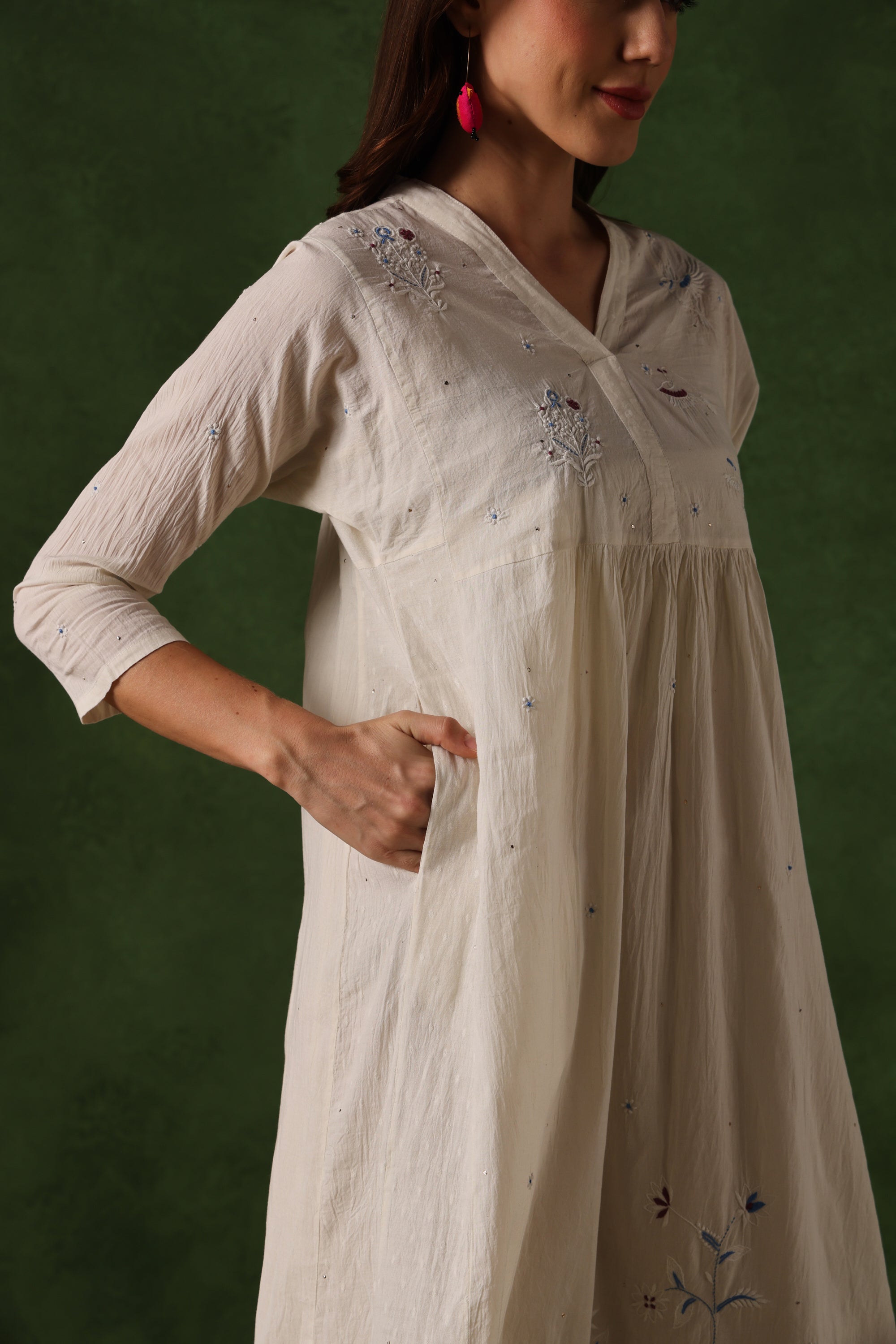 Nandur handcrafted Chikankari dress
