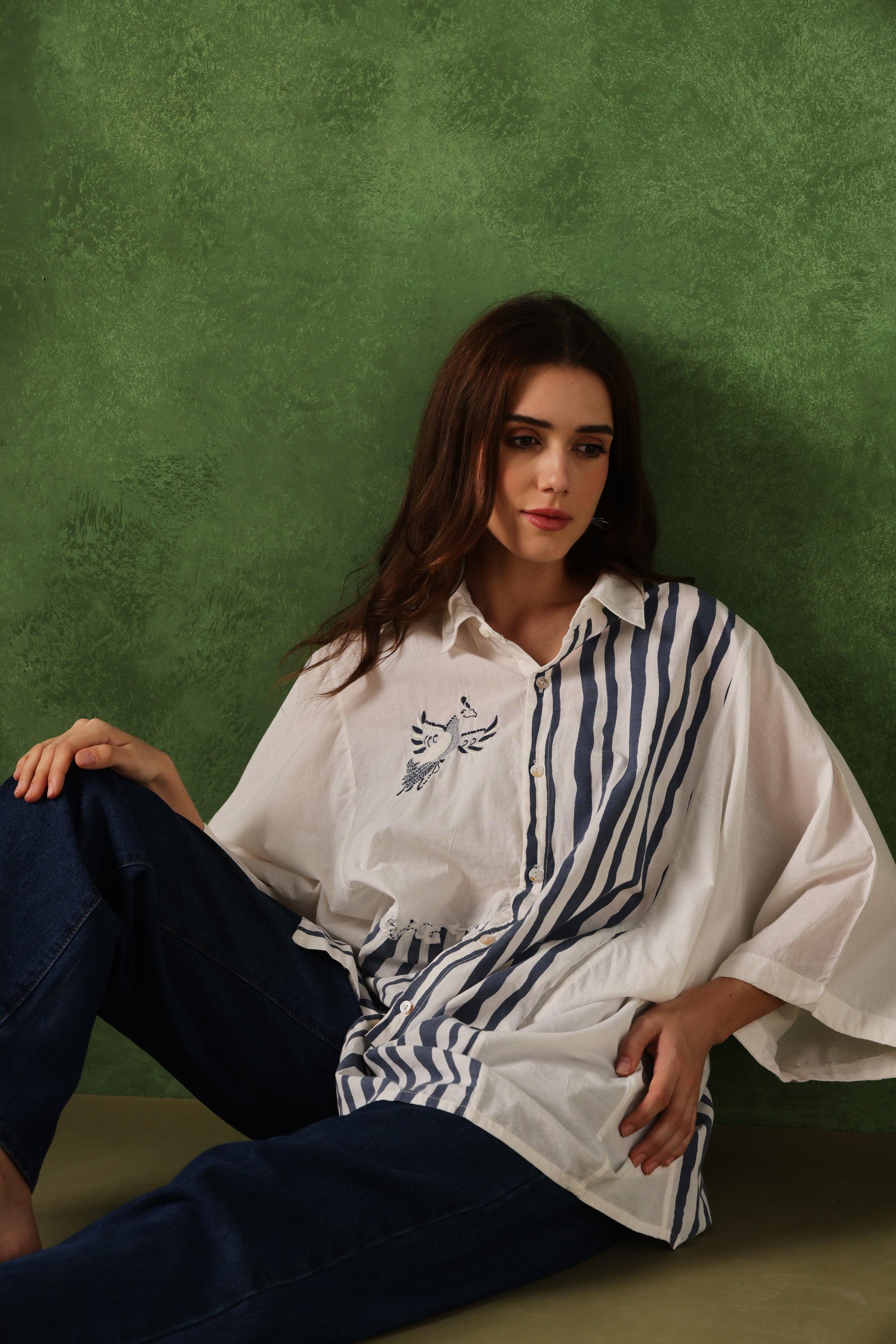 Nazar handcrafted Chikankari easy Shirt