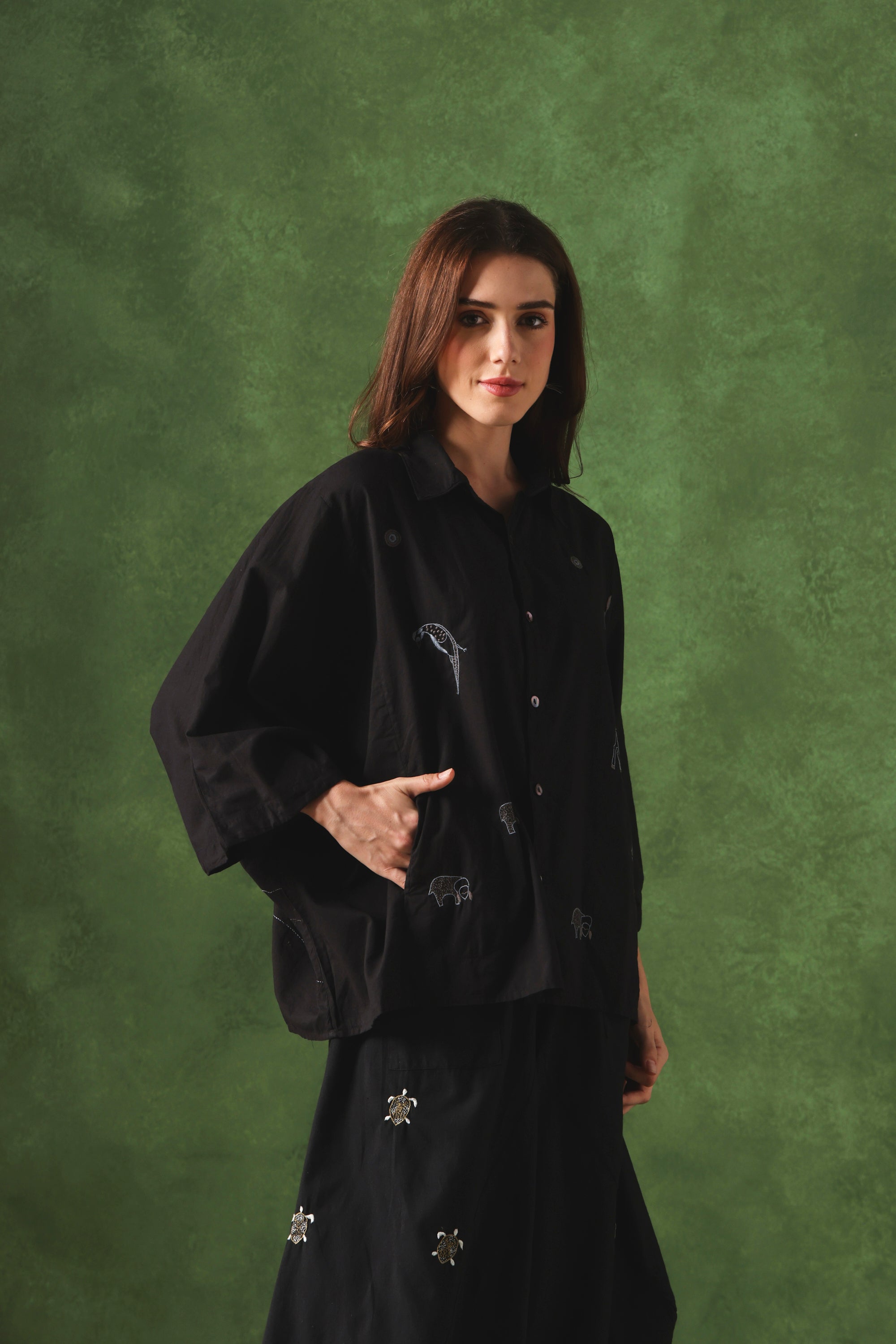 Seher handcrafted Chikankari Easy Shirt