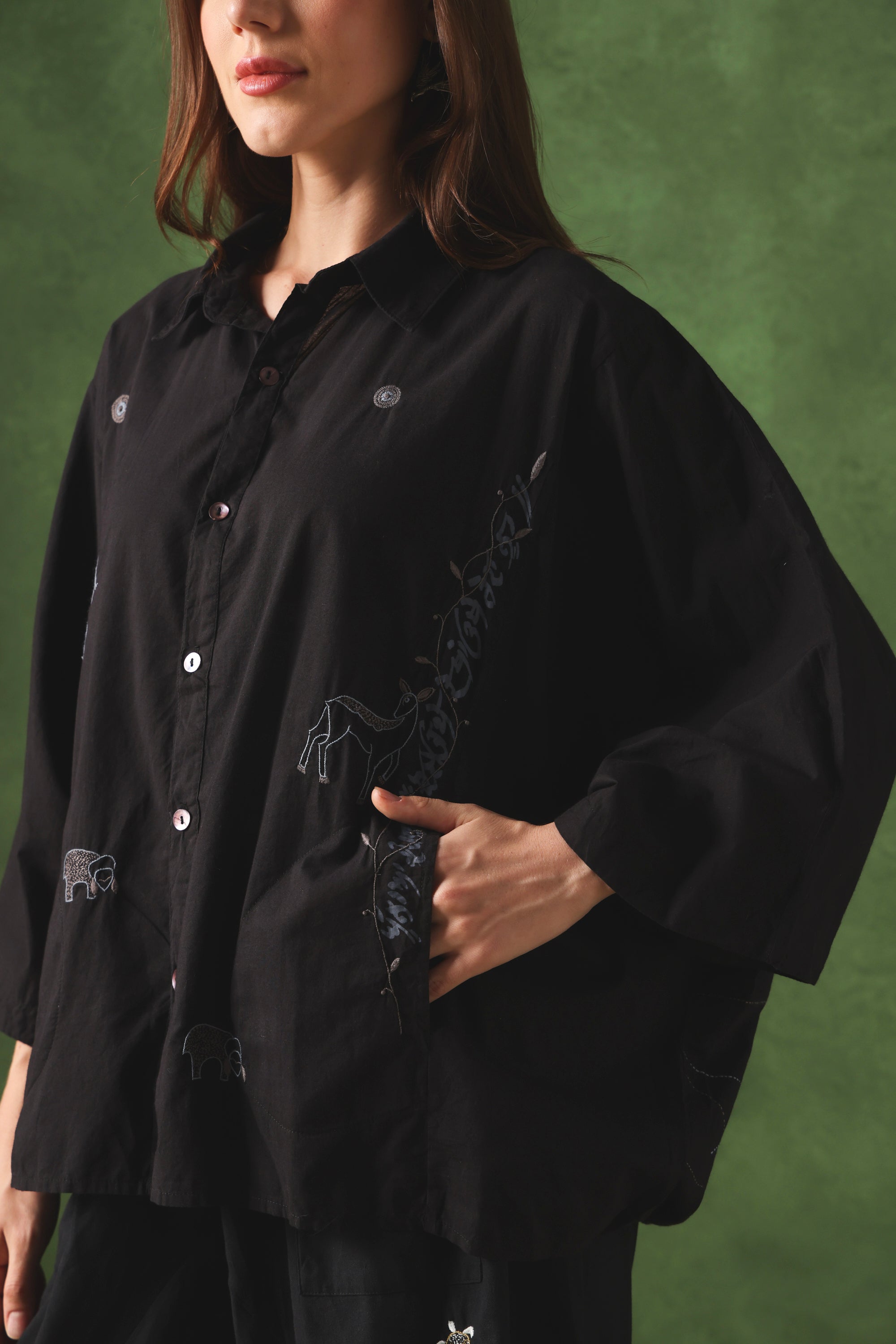 Seher handcrafted Chikankari Easy Shirt