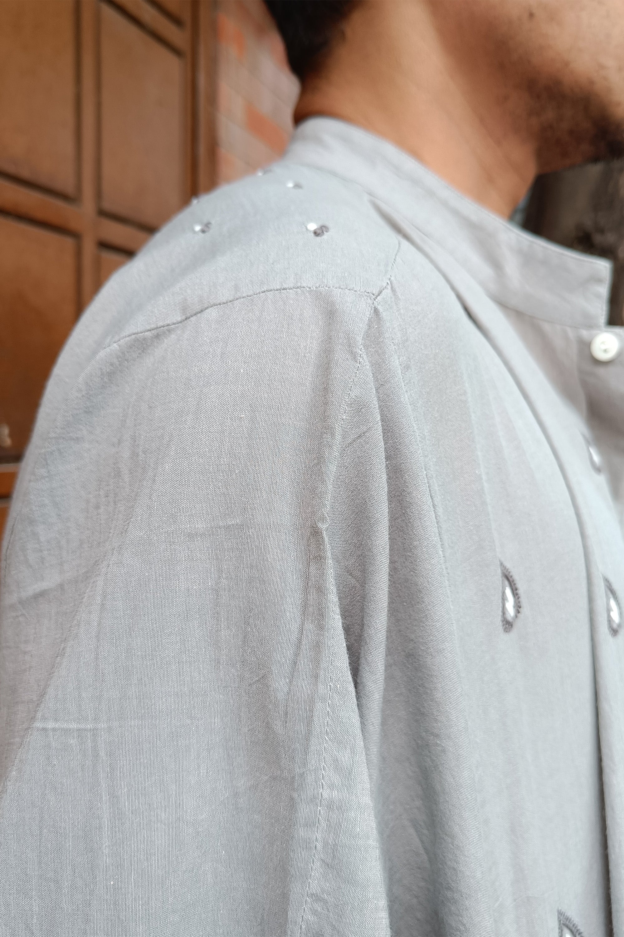 Easy Shirt | Anuchhed | Chikankari | Cotton Chambray