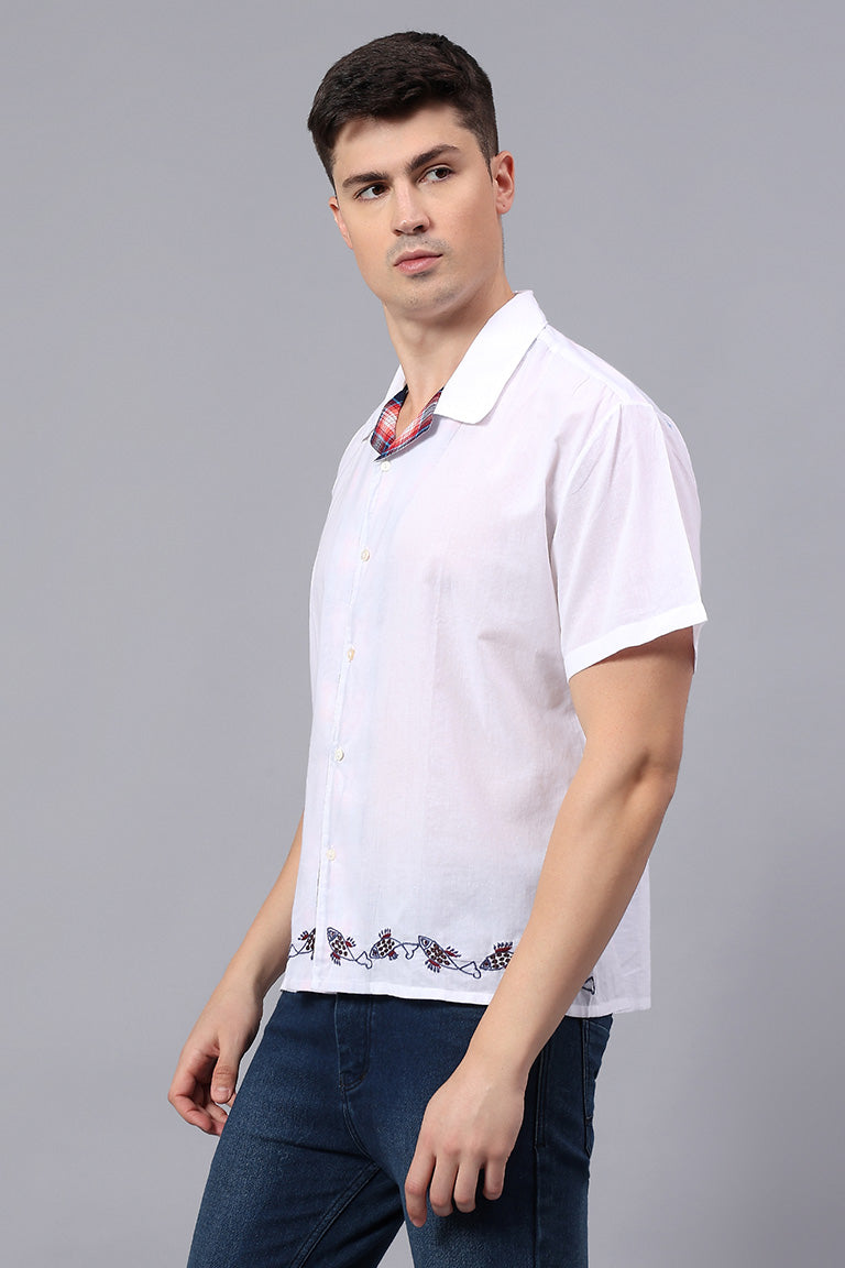 Convertible Collar Shirt | Paryay | Chikankari | Cotton