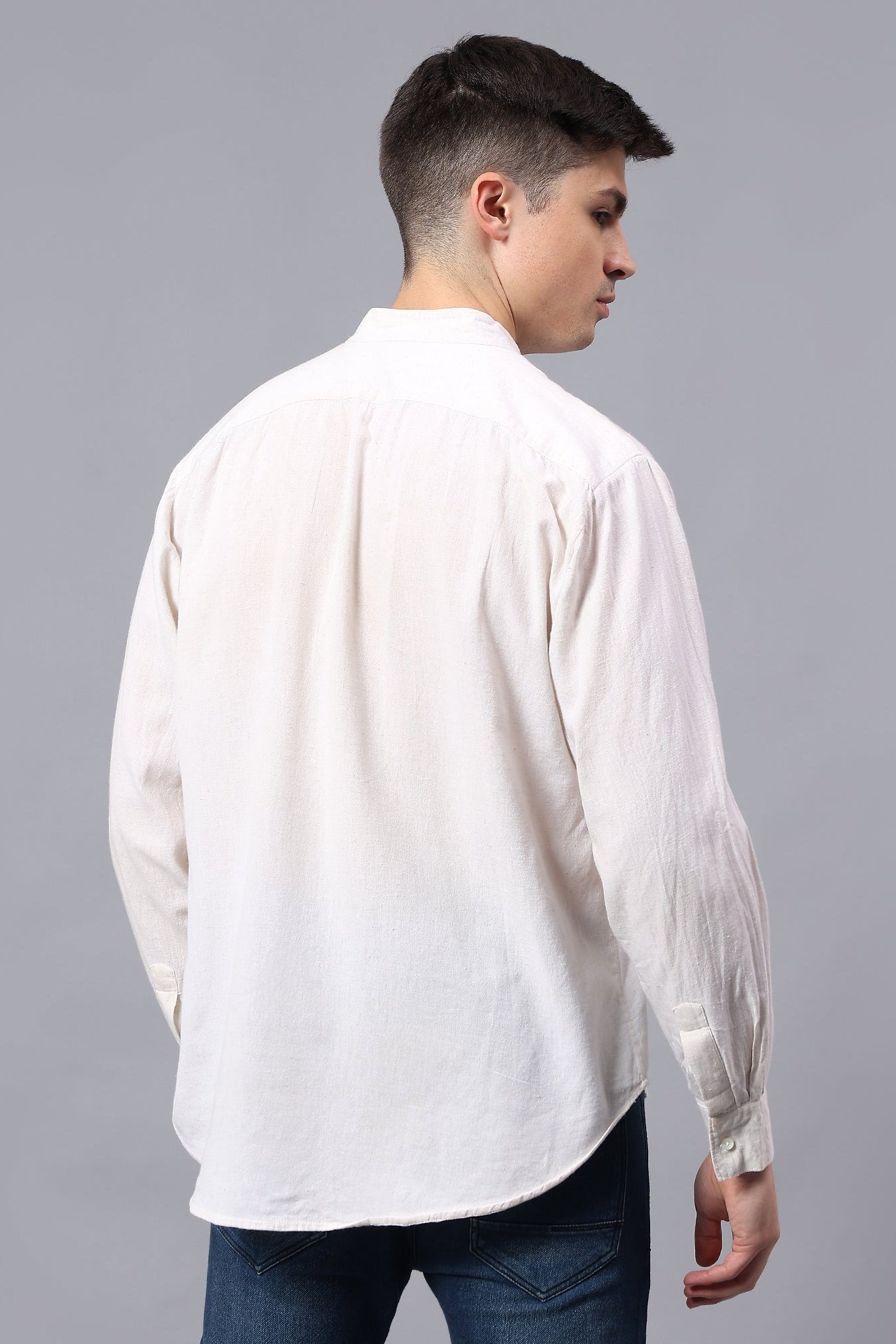 Nipaat handcrafted Chikankari Mandarin collar Shirt
