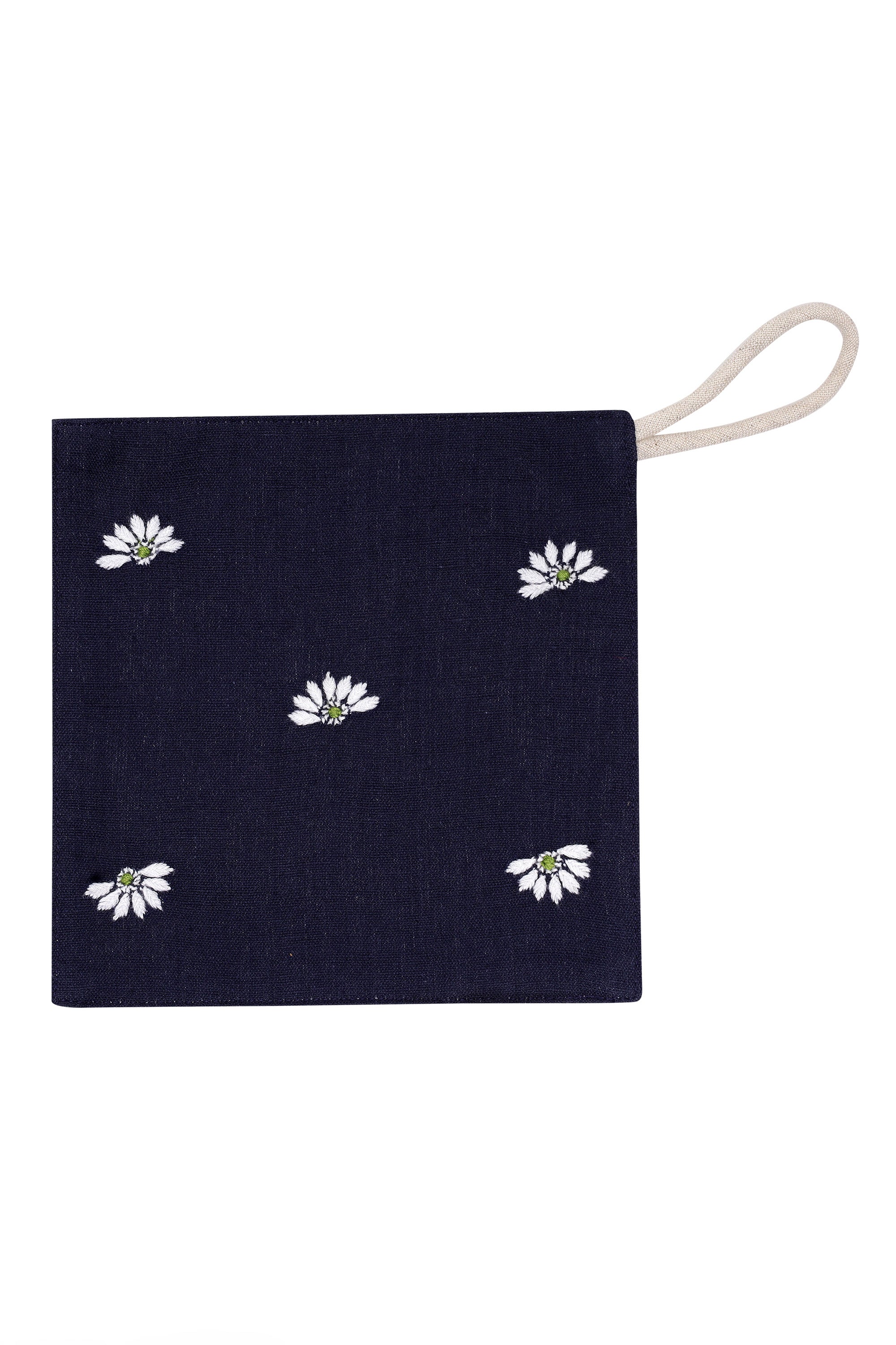 Coaster | Chilika | Chikankari | Cotton Flax | Set of 2