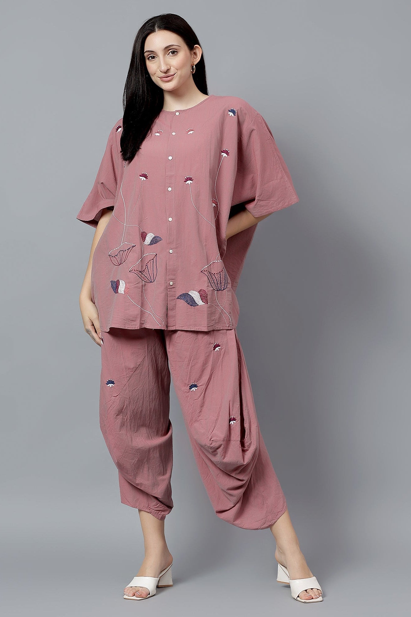 Sarvnaam handcrafted Chikankari Easy Shirt