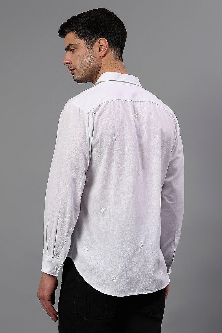 Collar Shirt | Yugam | Chikankari | Cotton Linen