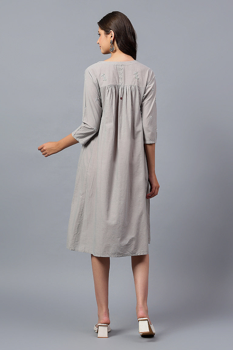 Tunic | Akhota | Chikankari | Cotton Chambray