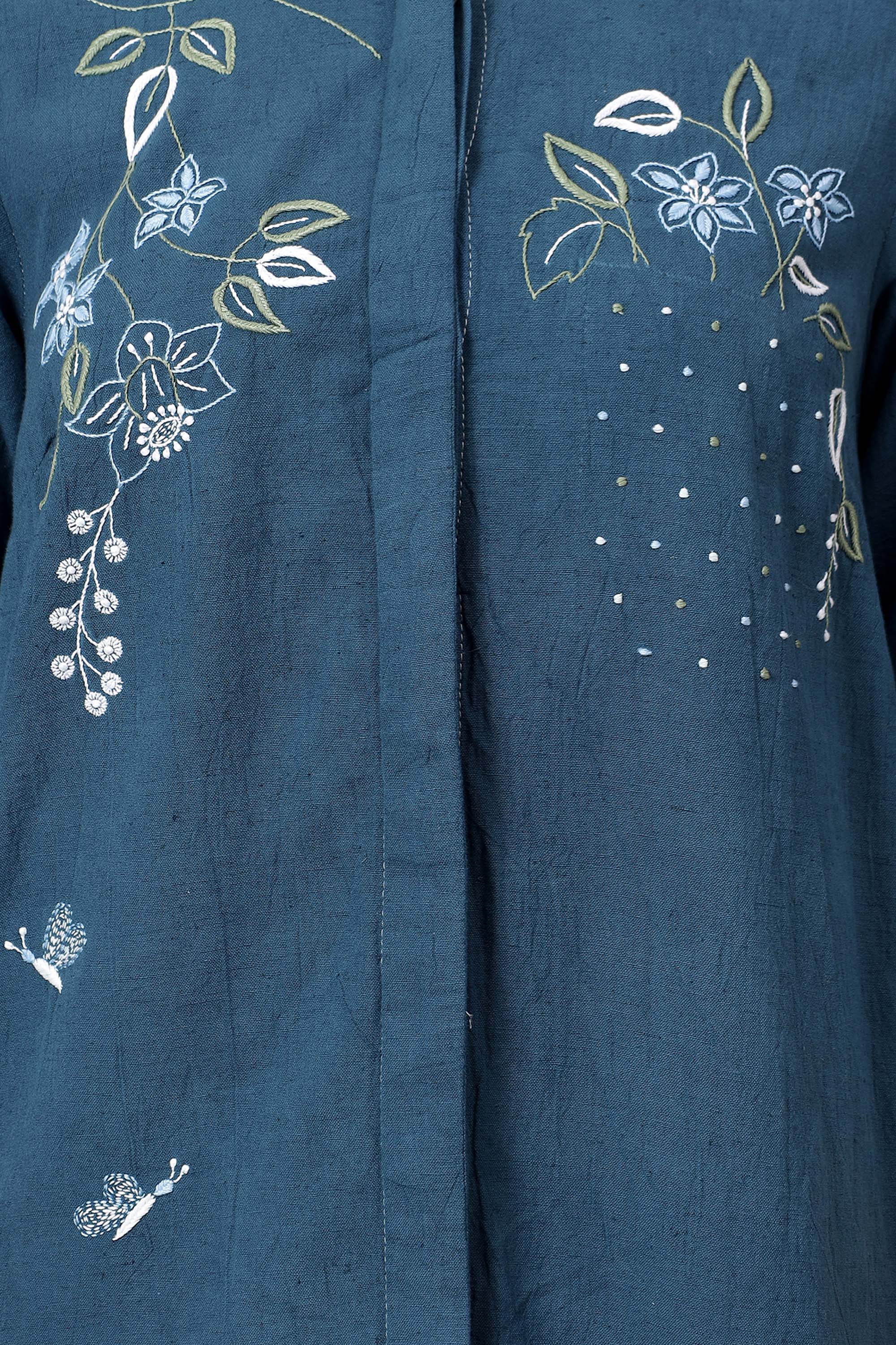 Shirt | Adverb | Chikankari | Cotton Linen