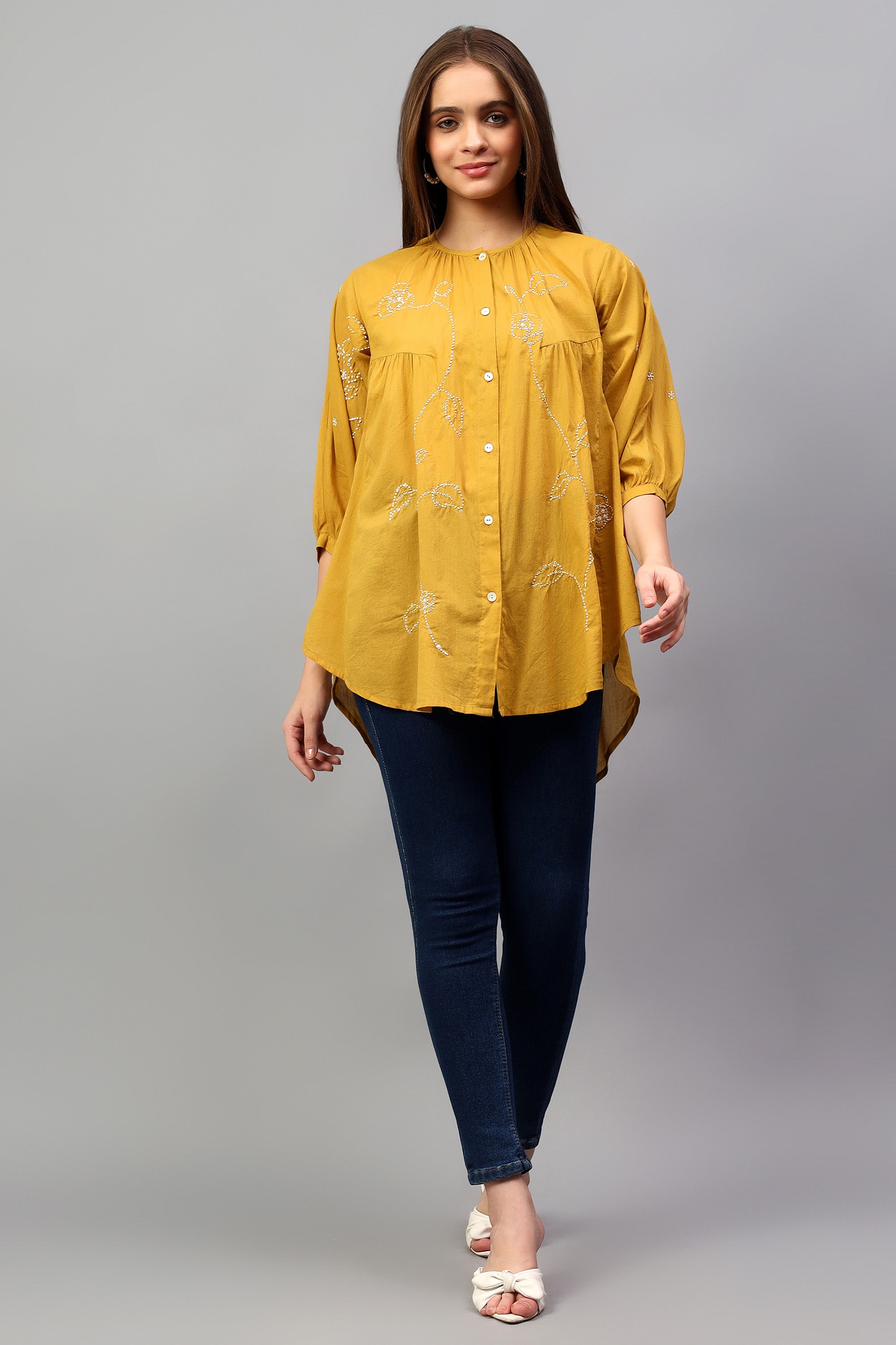 Shirt | Preposition | Chikankari | Cotton