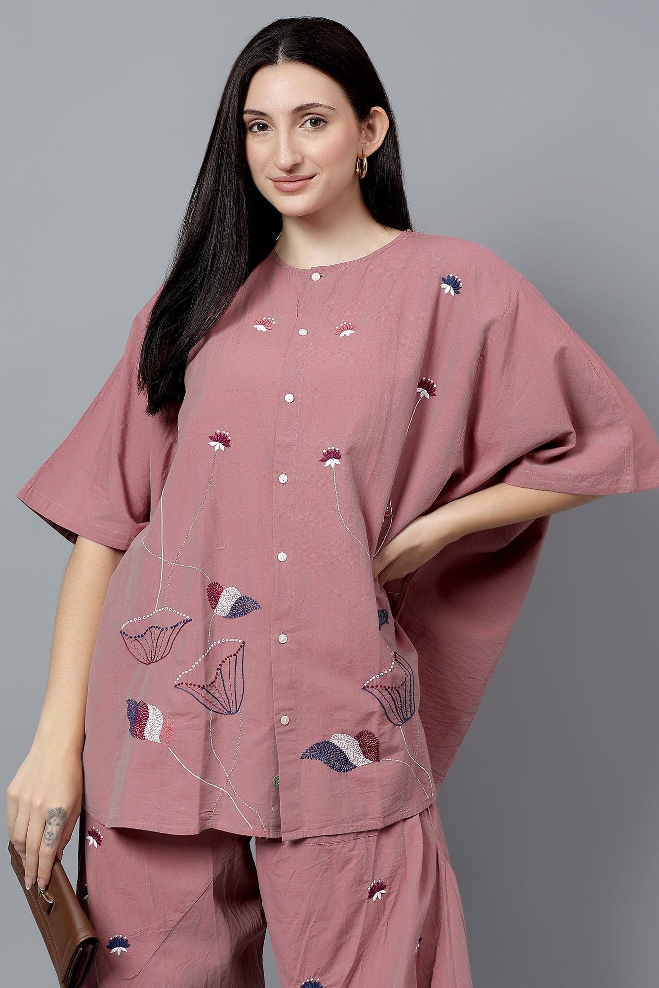 Sarvnaam handcrafted Chikankari Easy Shirt