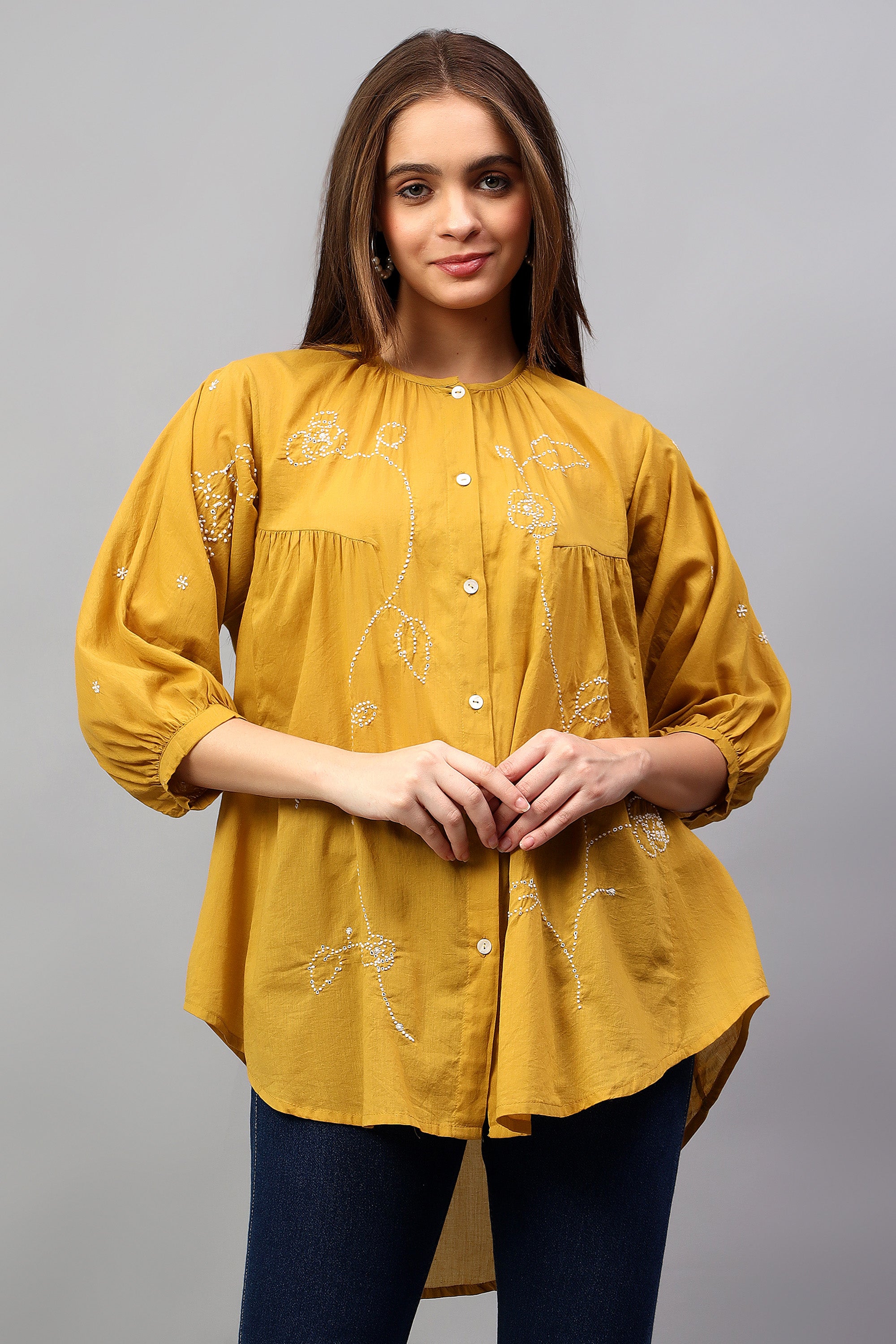 Shirt | Preposition | Chikankari | Cotton