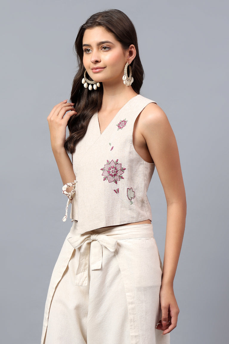 Doublet | Kavya | Chikankari | Cotton Linen