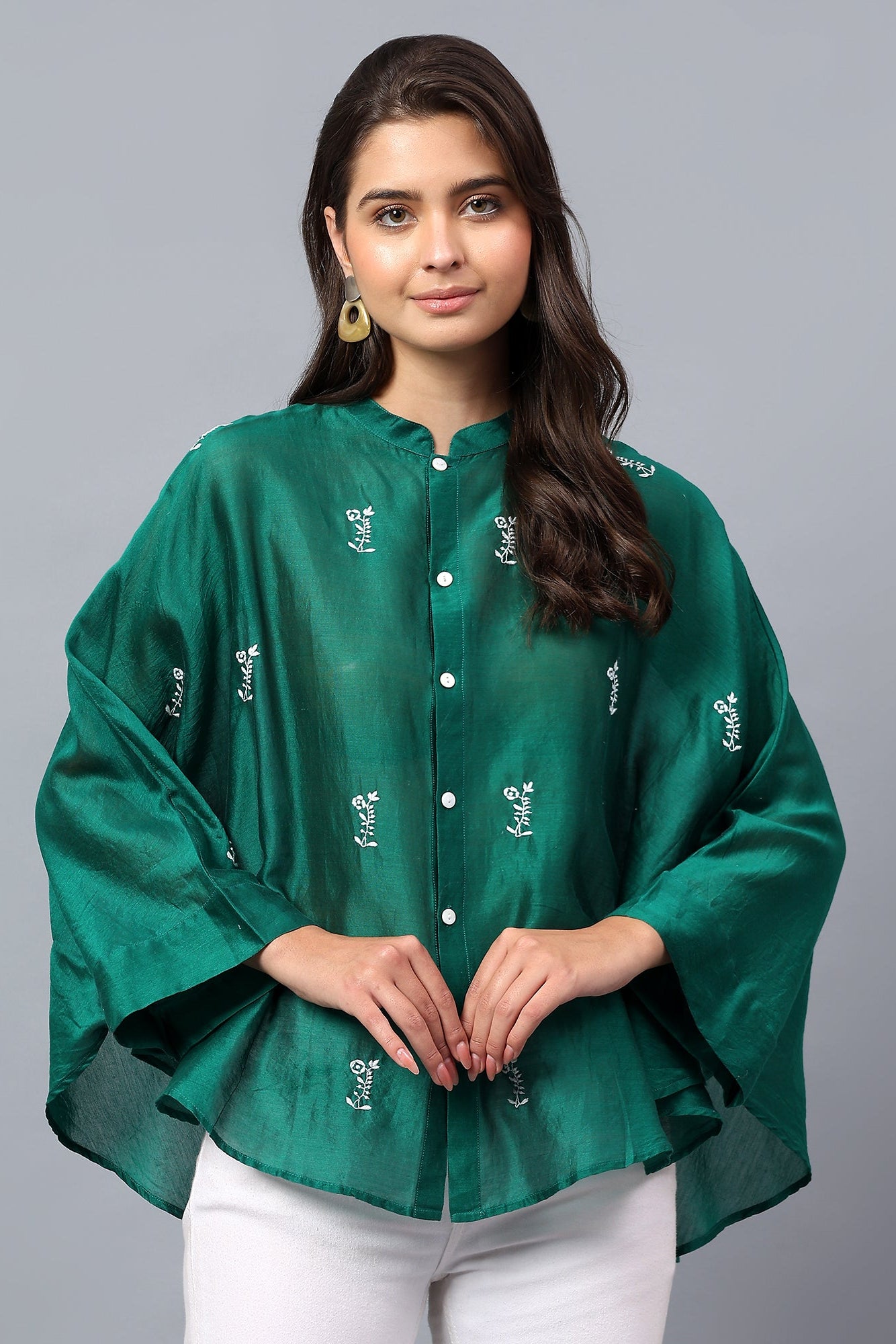 Bhaasha handcrafted Chikankari Easy Shirt