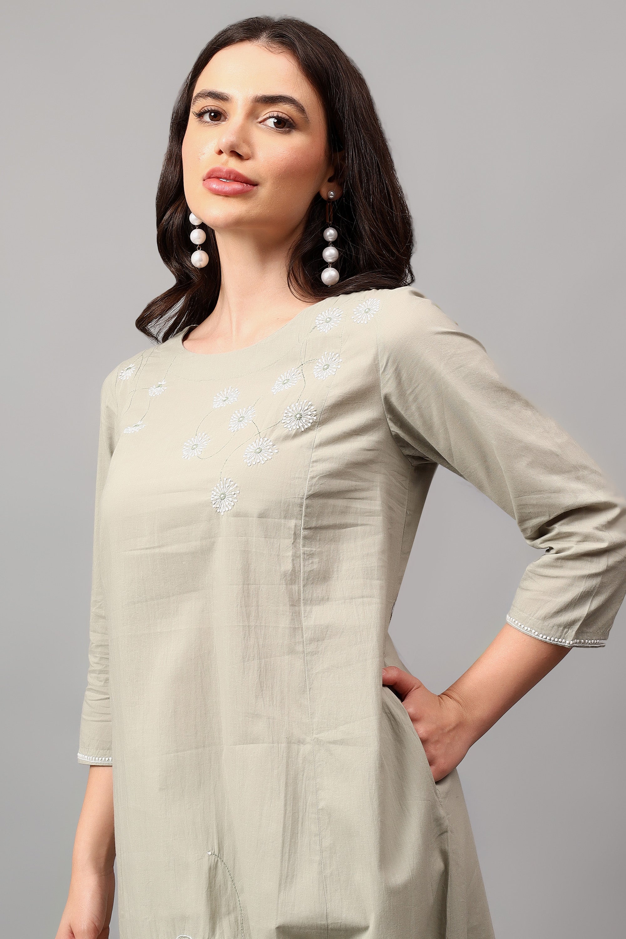 Tunic | Kaifi | Chikankari |Cotton