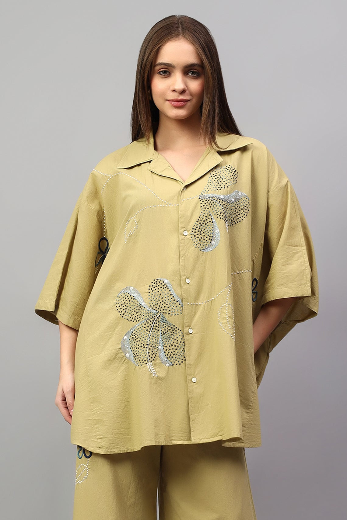Easy Shirt | Samkhya | Chikankari | Cotton