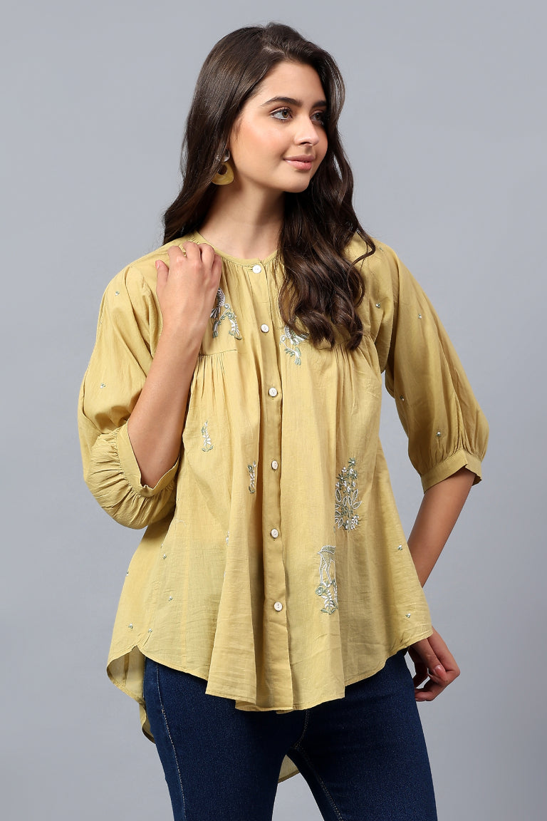 Shirt | Swar | Chikankari | Cotton