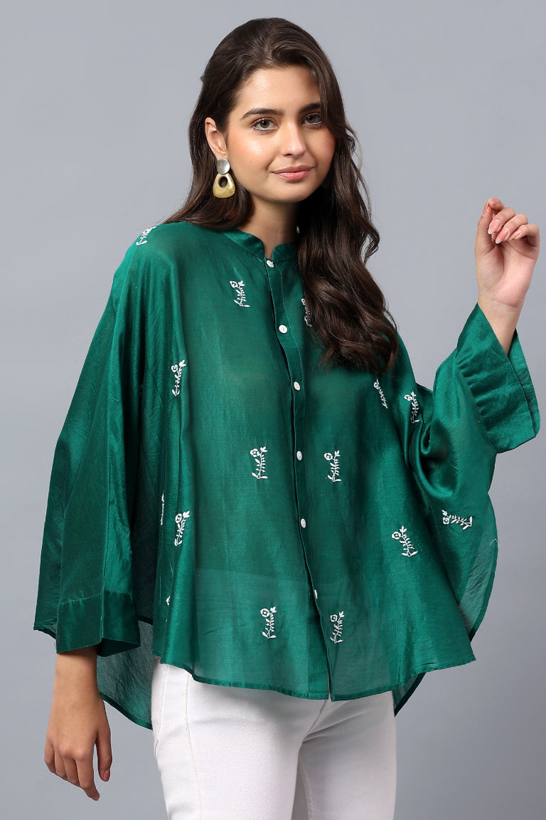 Easy Shirt | Bhaasha | Chikankari | Cotton Silk (Chanderi)