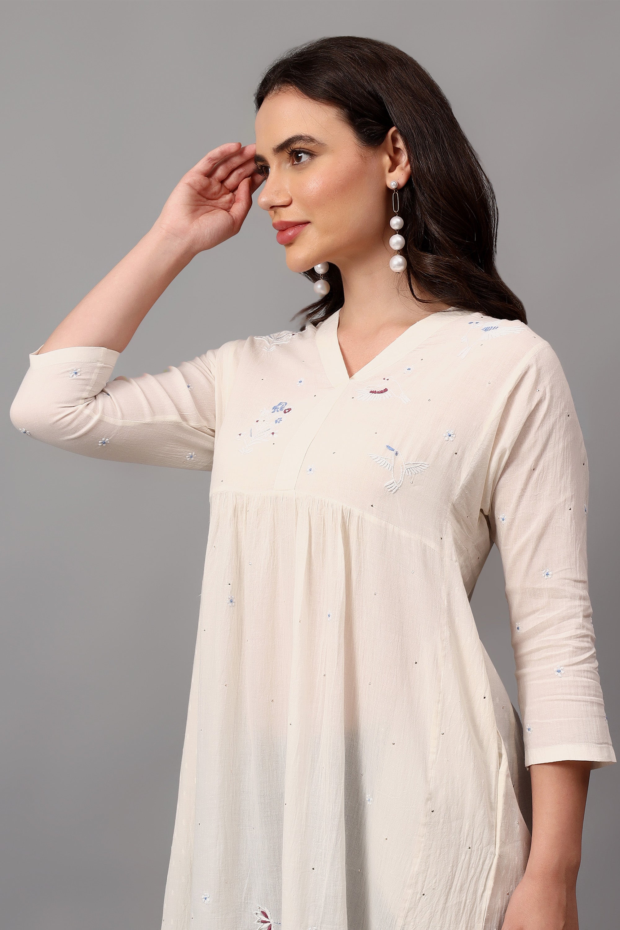 Nandur handcrafted Chikankari dress