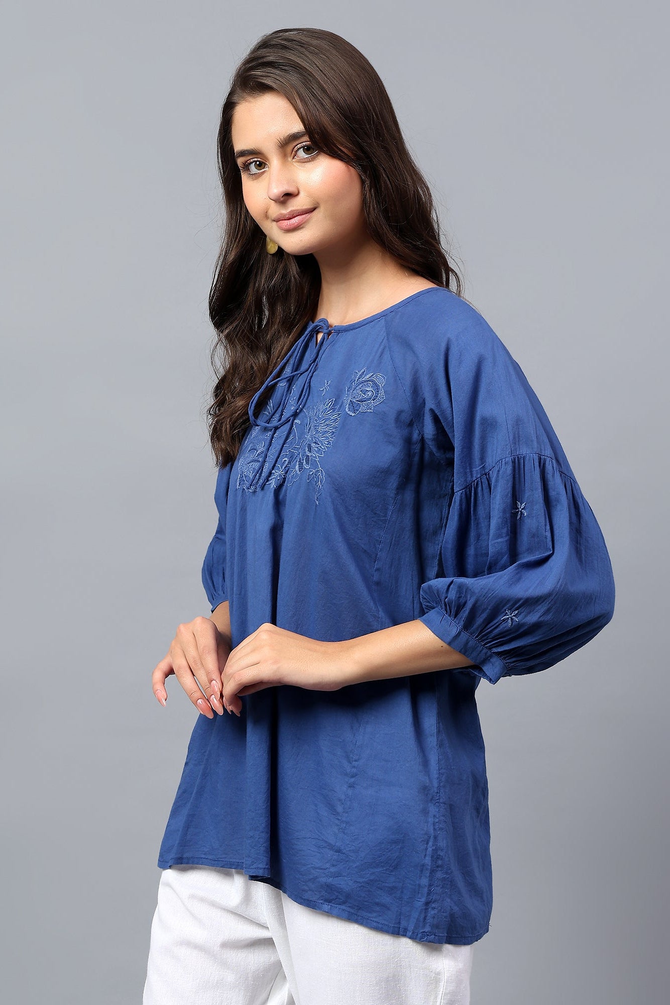Thusail Handcrafted Chikankari Top