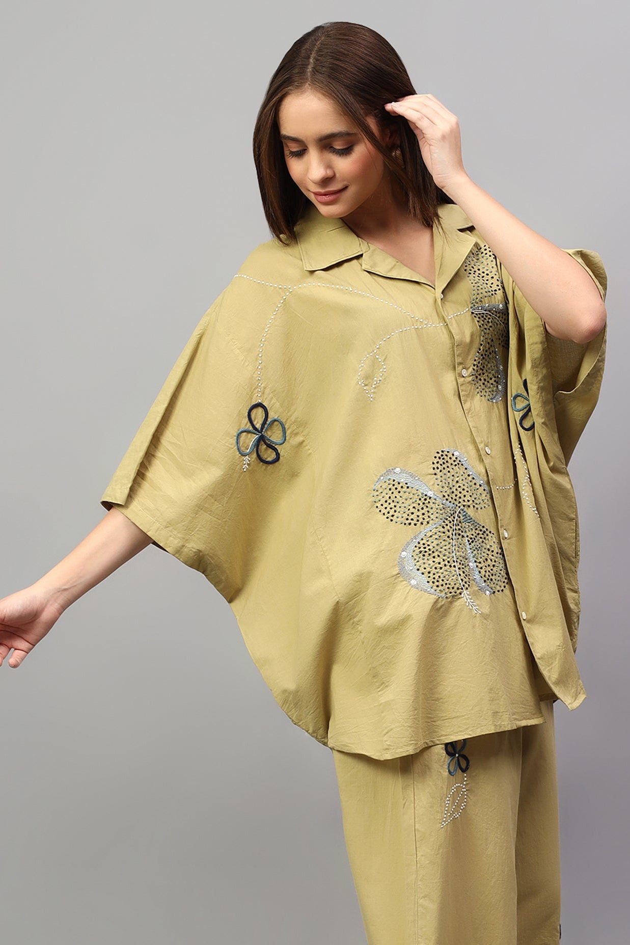 Easy Shirt | Samkhya | Chikankari | Cotton