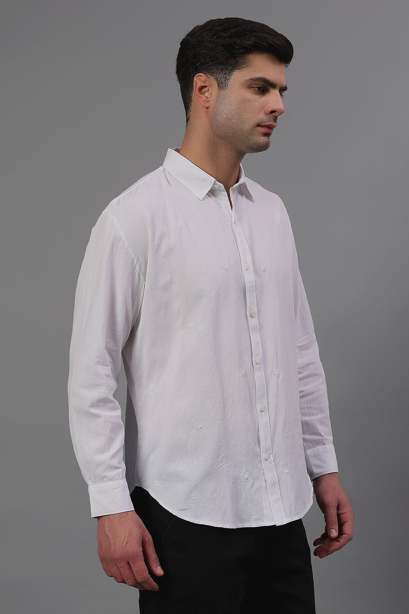 Yugam handcrafted Chikankari spread collar Shirt