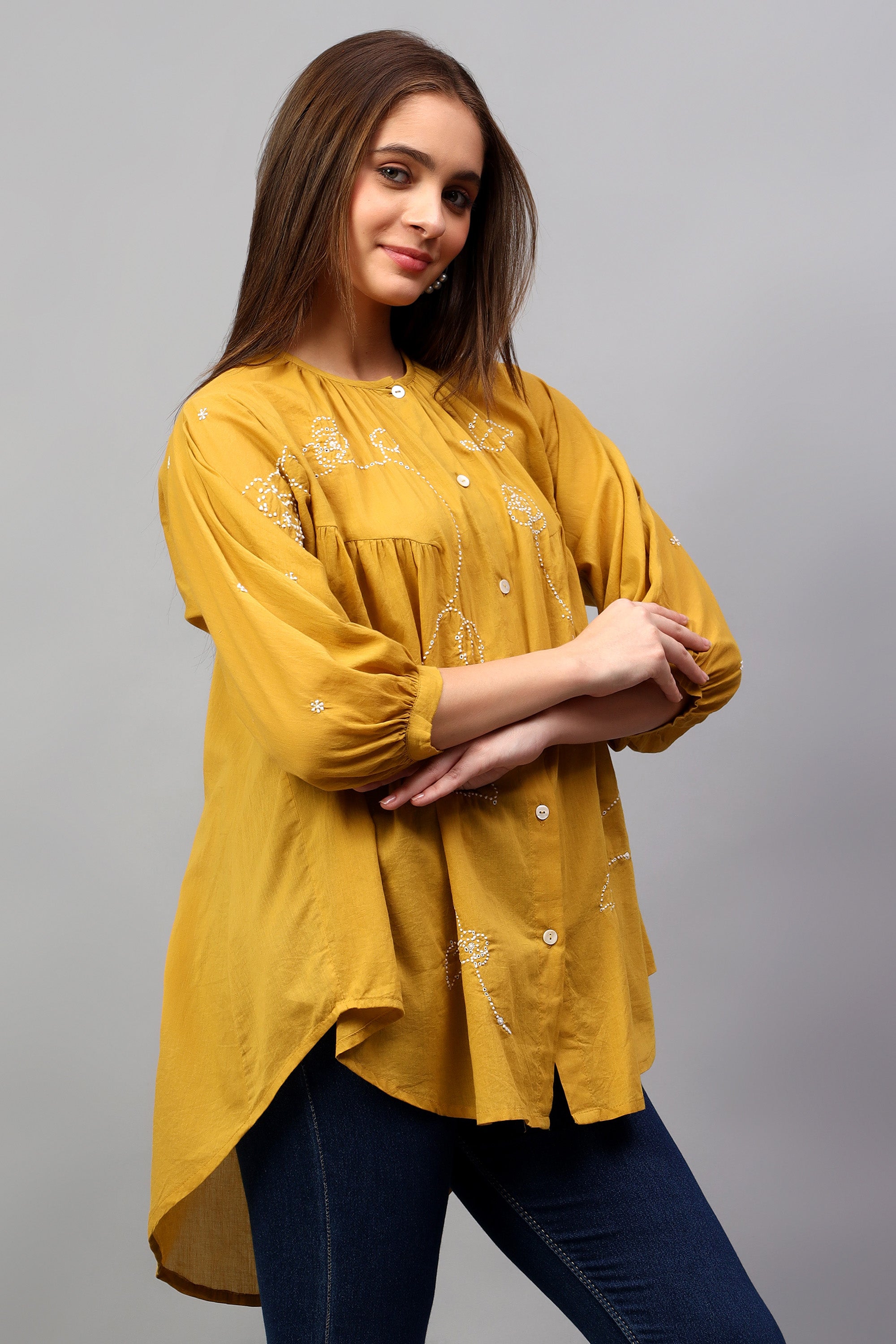 Shirt | Preposition | Chikankari | Cotton