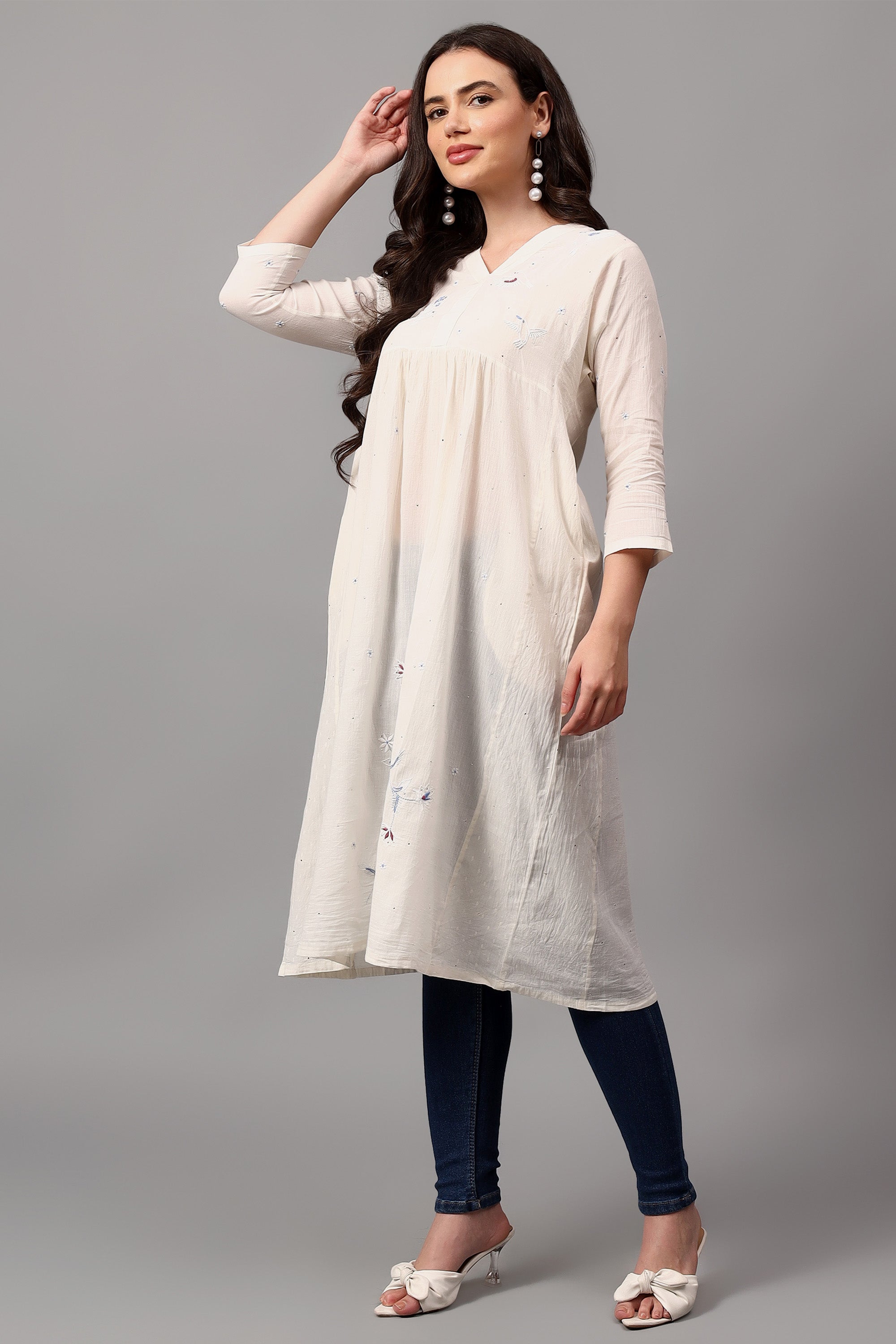 Nandur handcrafted Chikankari dress