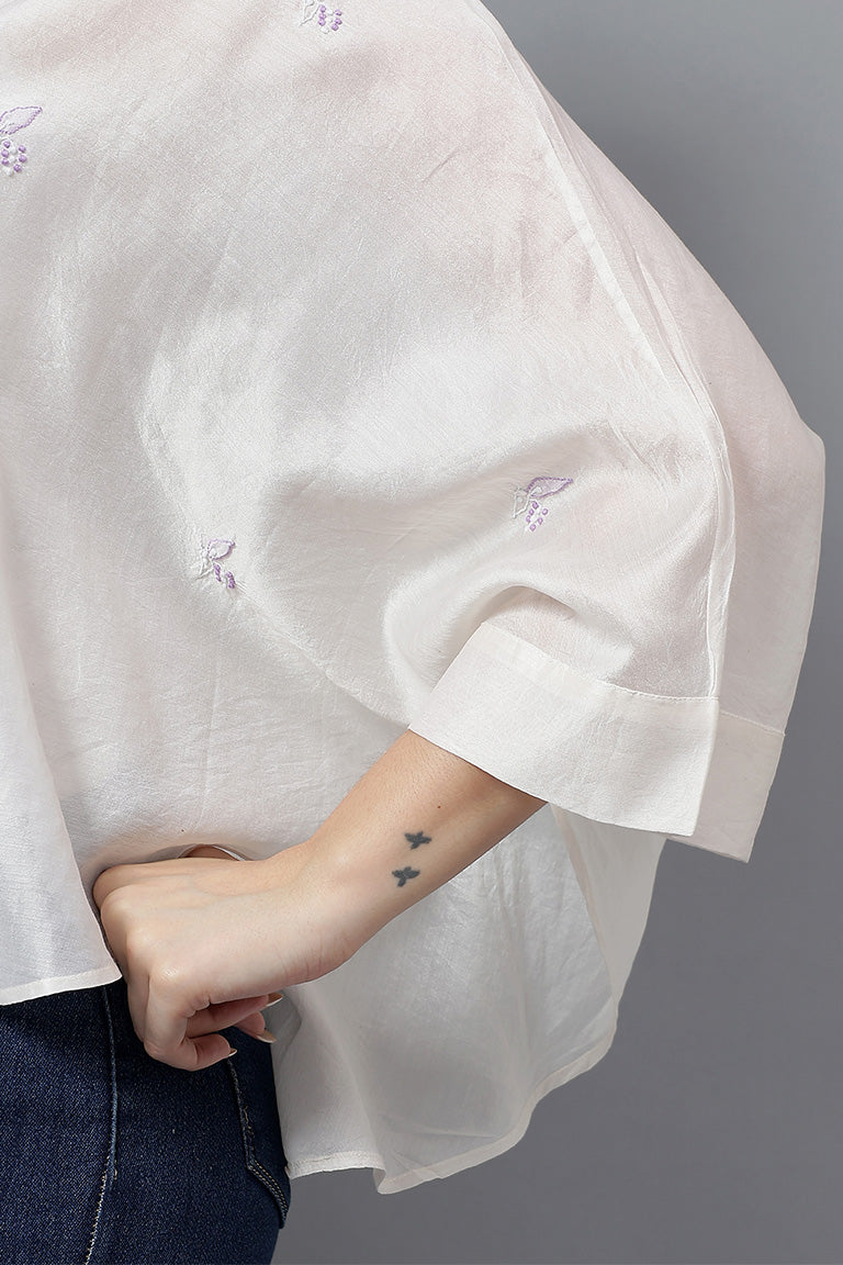 Easy Shirt | Vachan | Chikankari | Cotton Silk (Chanderi)