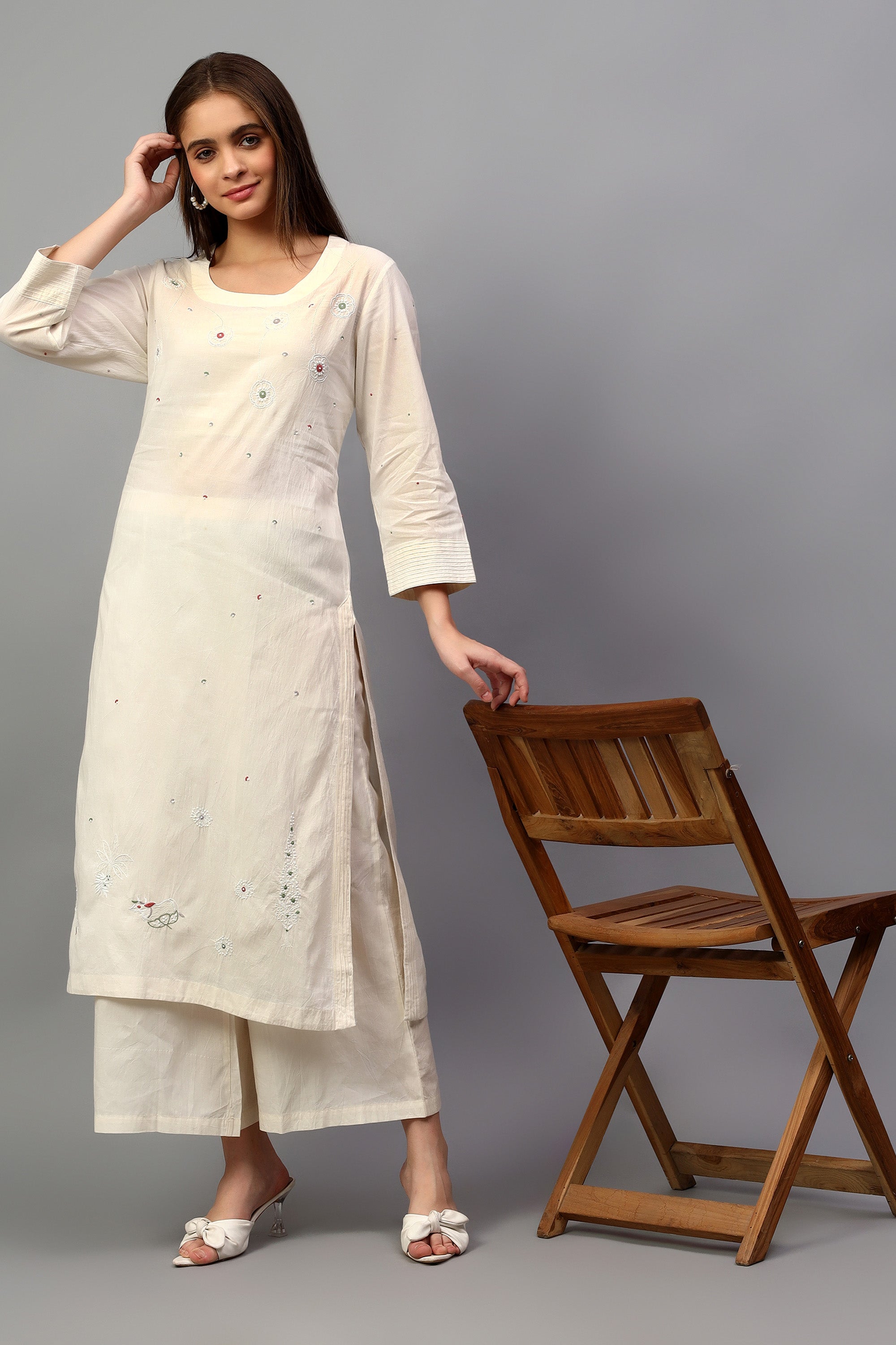 Kurta | Meer | Chikankari | Cotton