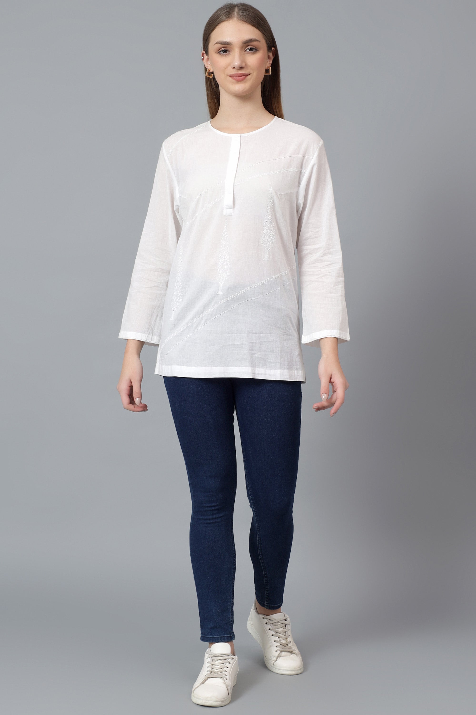 Top | Kakini | Chikankari | Cotton