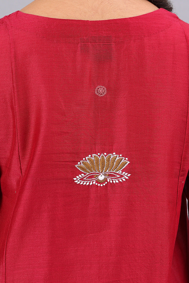 Tunic and underdress | Kriya | Chikankari | Cotton Silk (Chanderi)