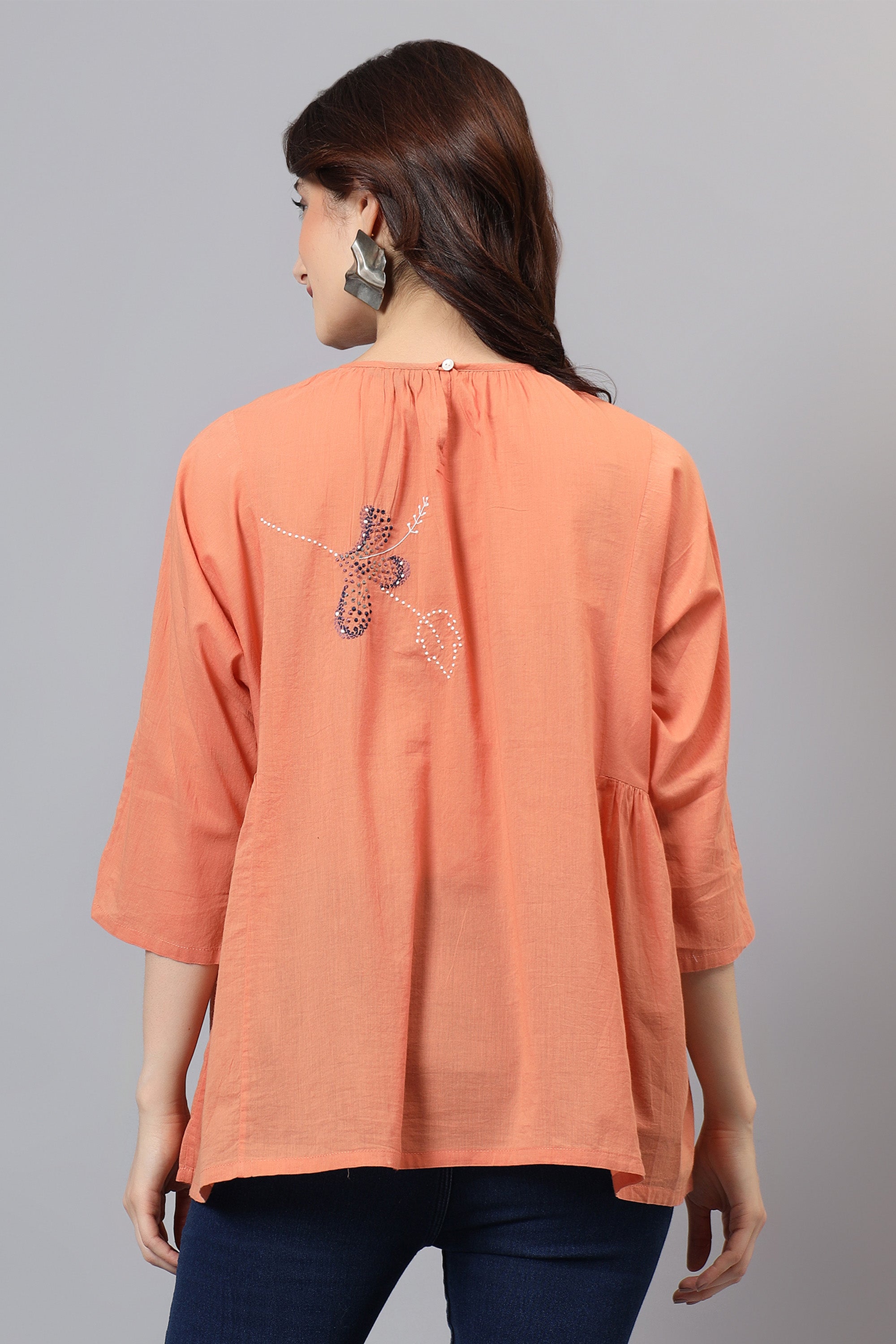 Dolman Sleeve Top | Ken | Chikankari | Cotton