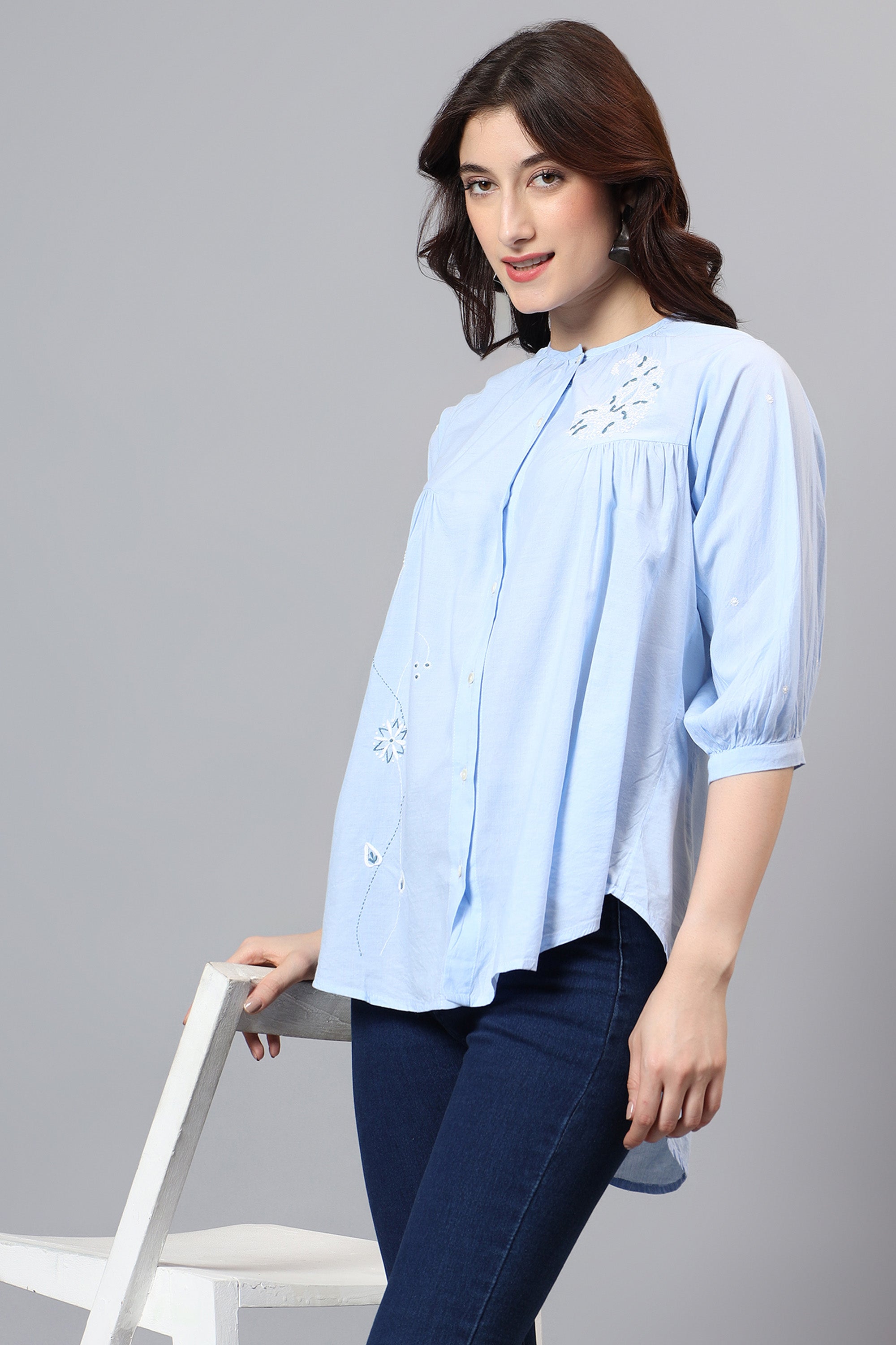 Shirt | Kopili | Chikankari | Cotton