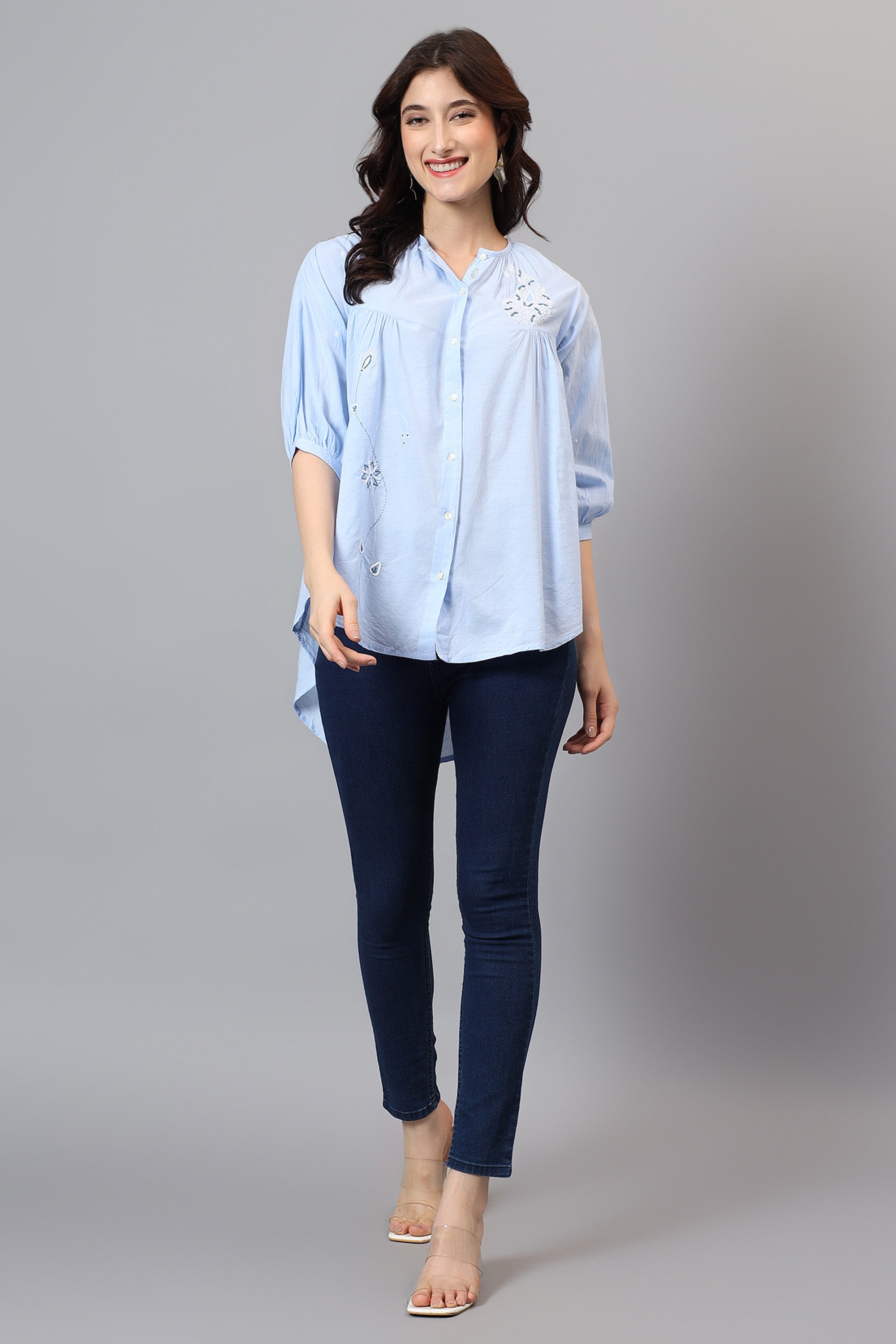 Shirt | Kopili | Chikankari | Cotton