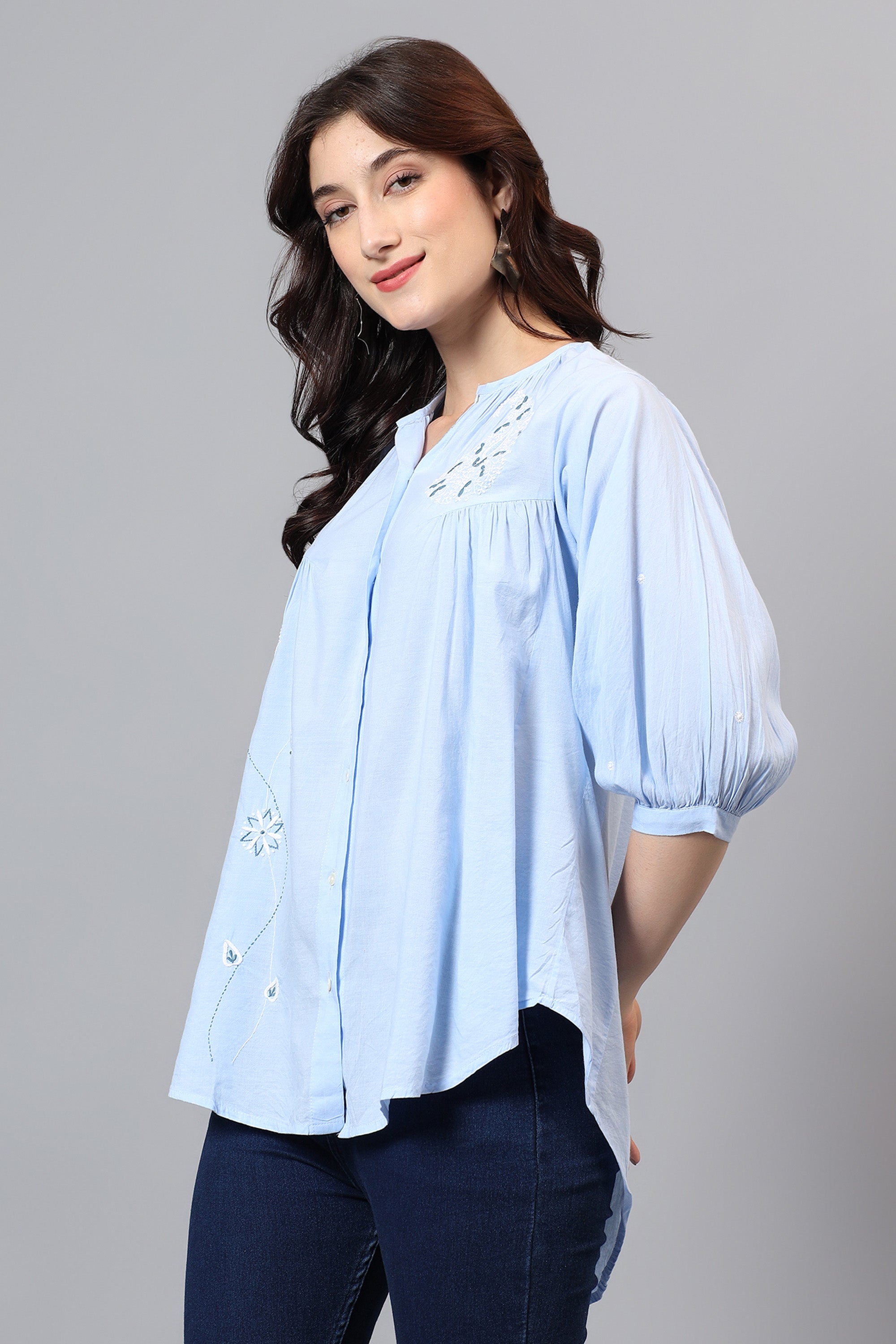 Shirt | Kopili | Chikankari | Cotton