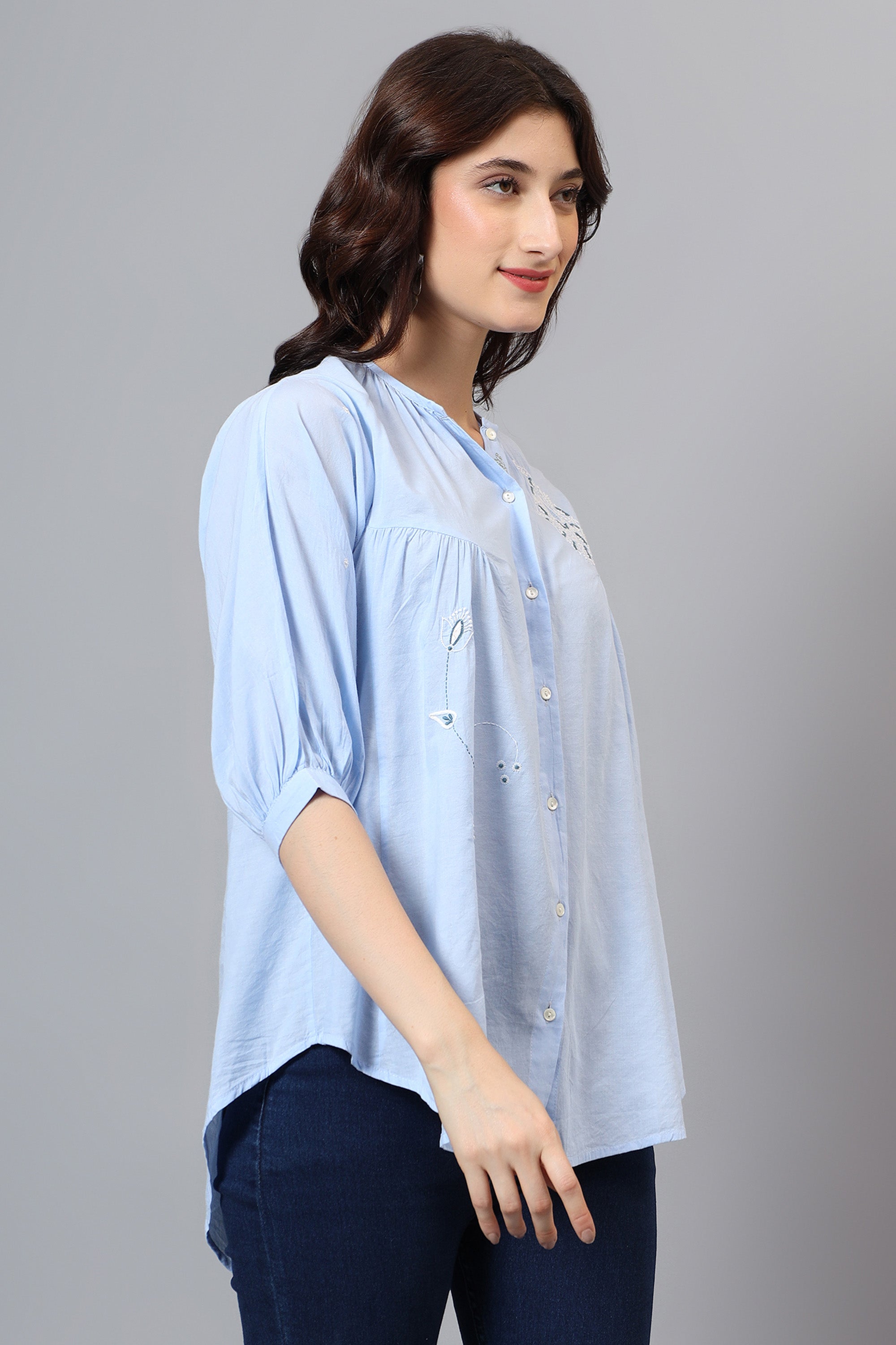 Shirt | Kopili | Chikankari | Cotton
