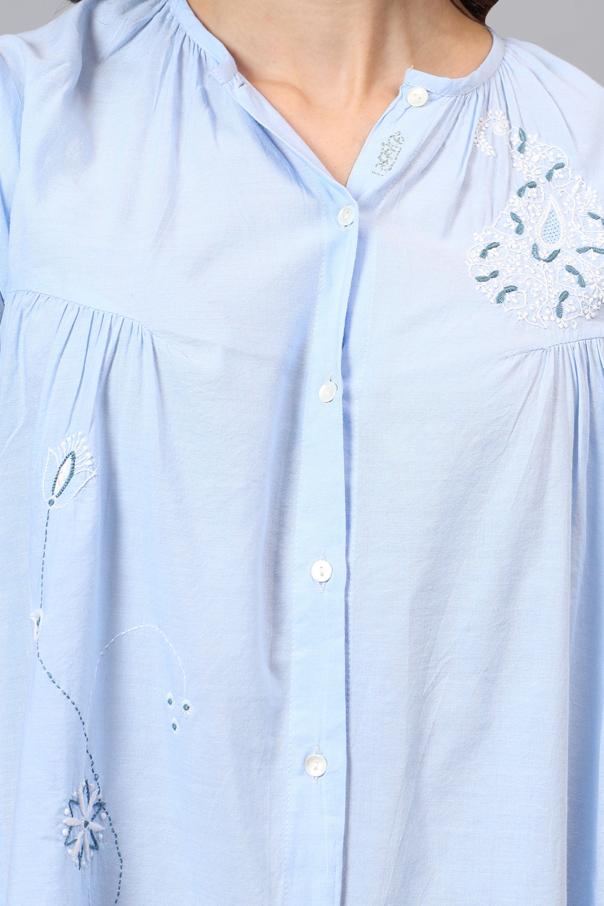 Shirt | Kopili | Chikankari | Cotton