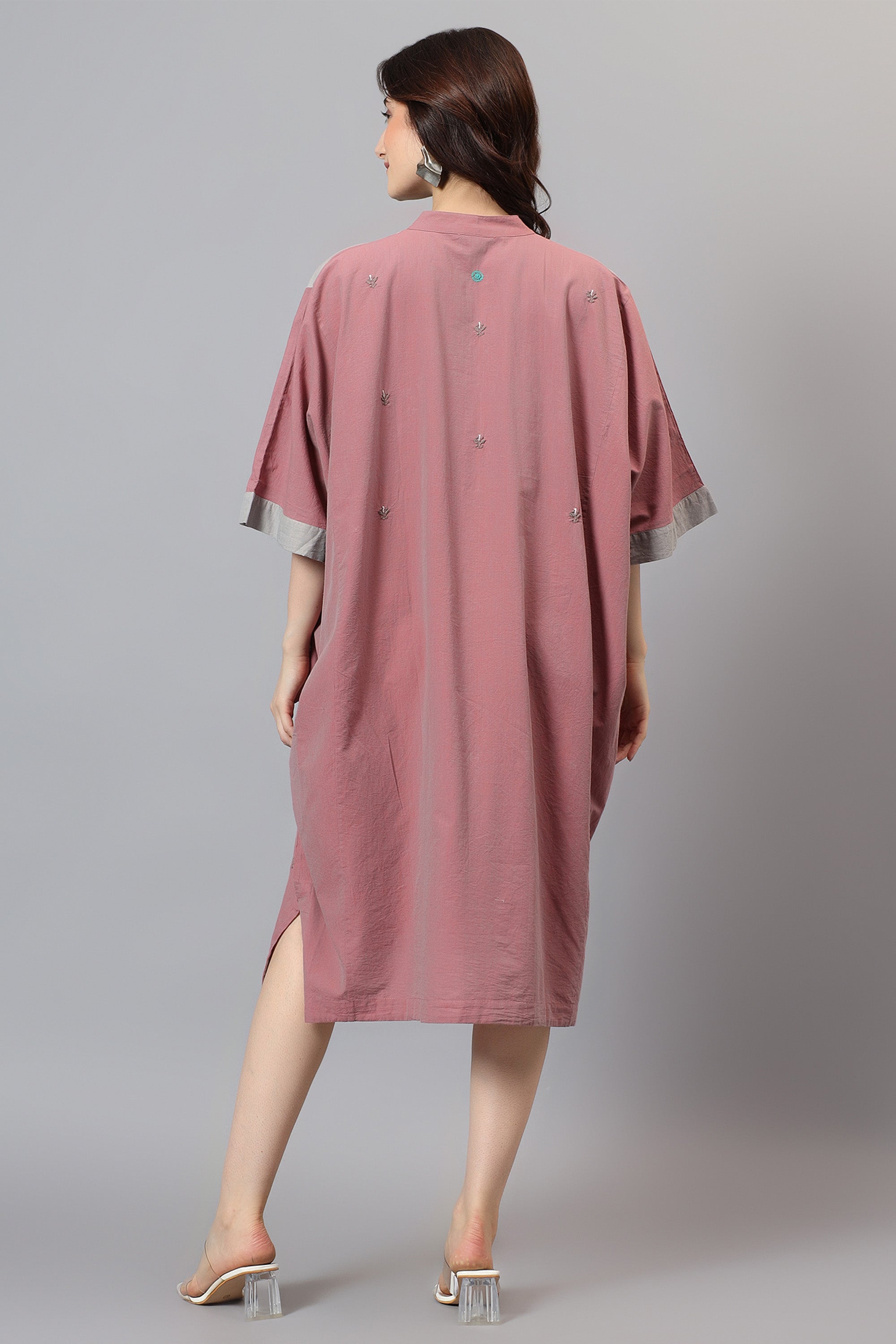 Kaftan | Mubtakar | Chikankari | Cotton Chambray