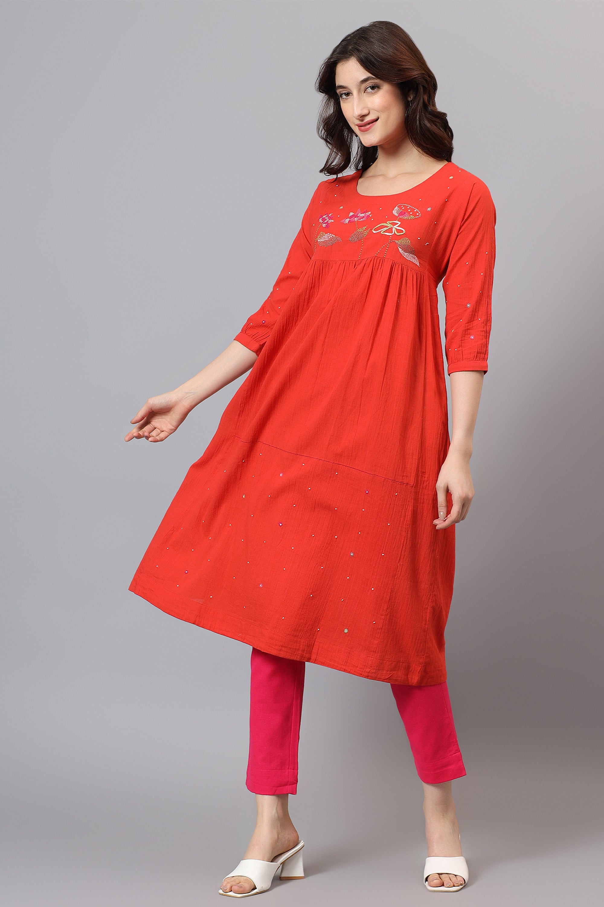 Tunic | Sattva | Chikankari | Cotton