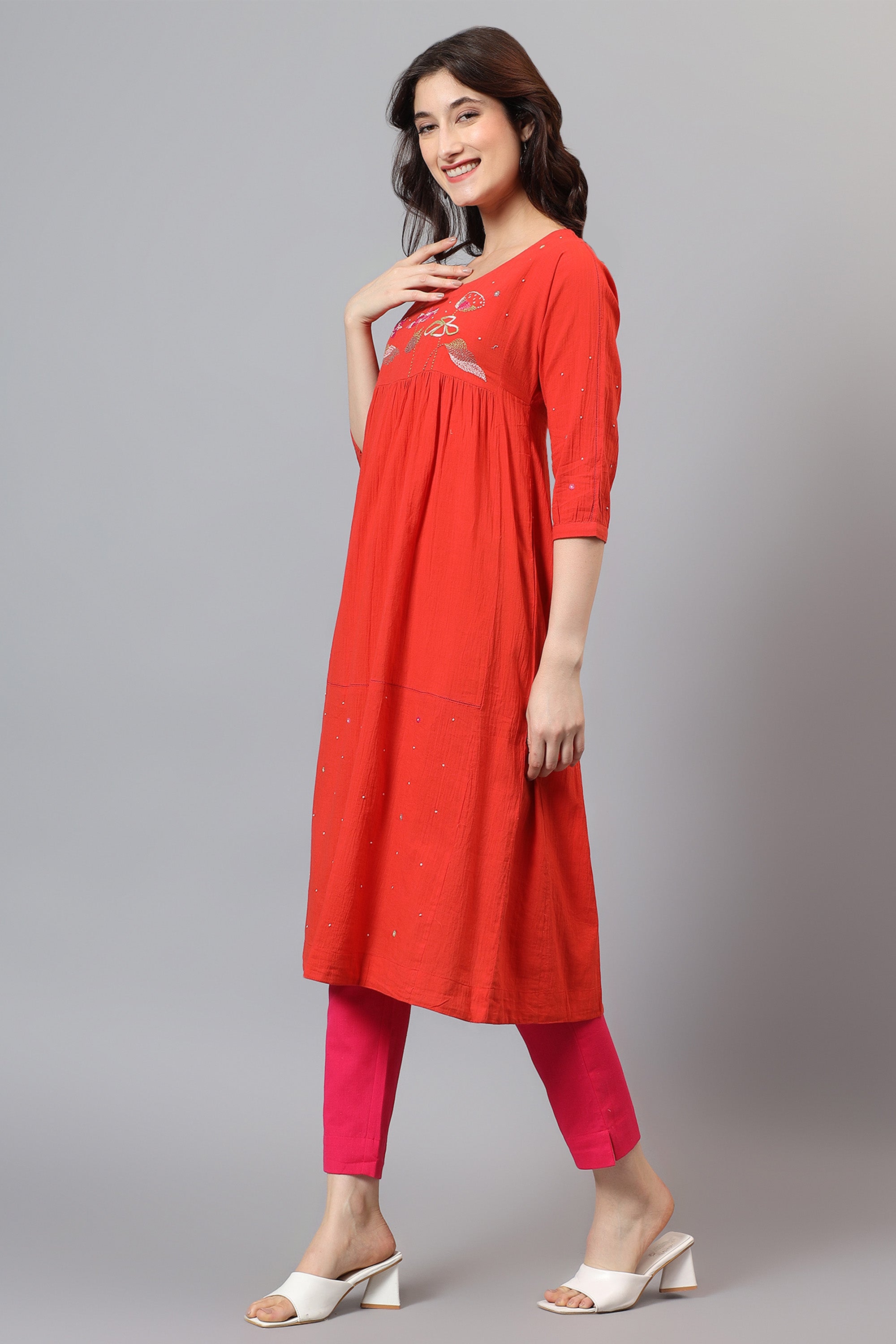 Tunic | Sattva | Chikankari | Cotton