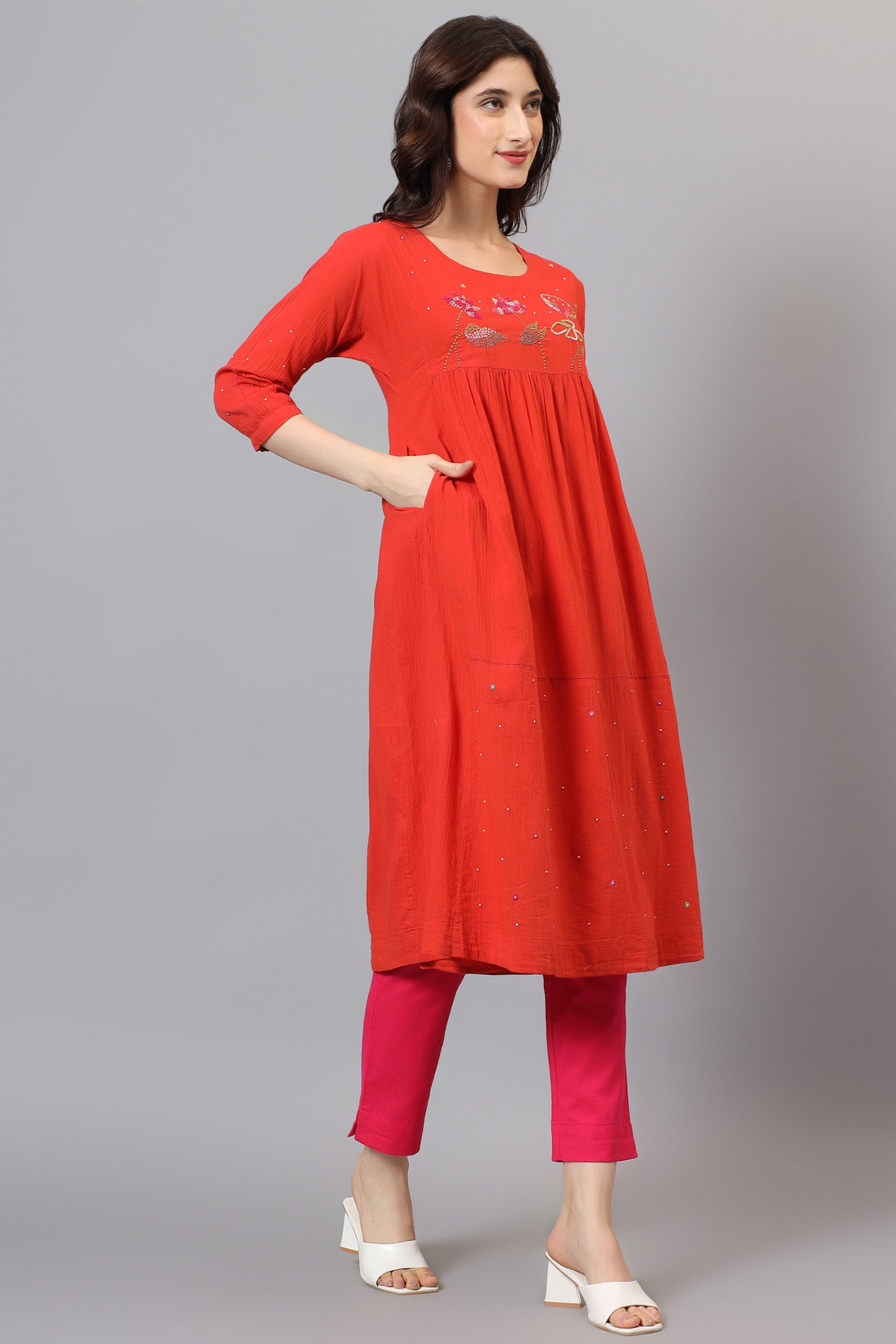 Tunic | Sattva | Chikankari | Cotton