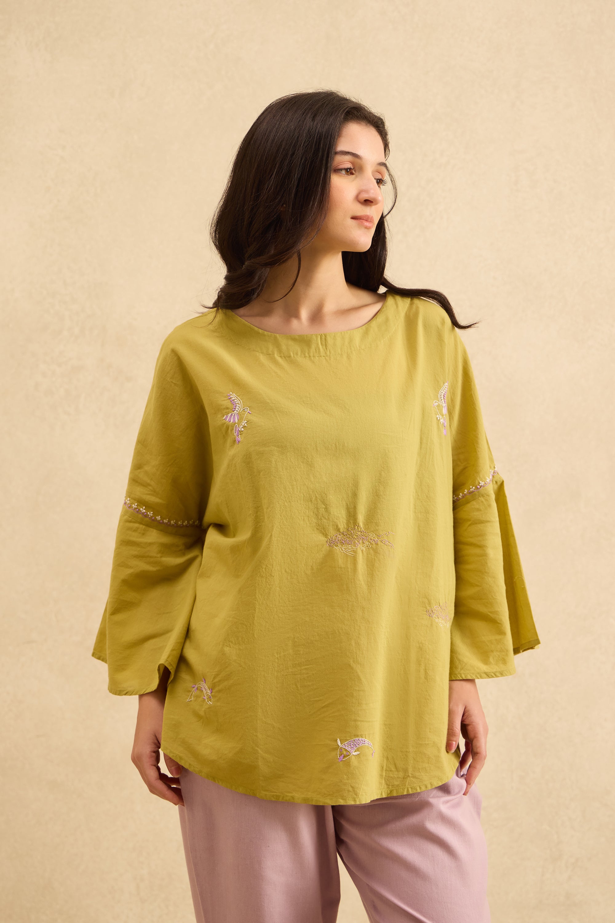 Didaar handcrafted Chikankari easy Top