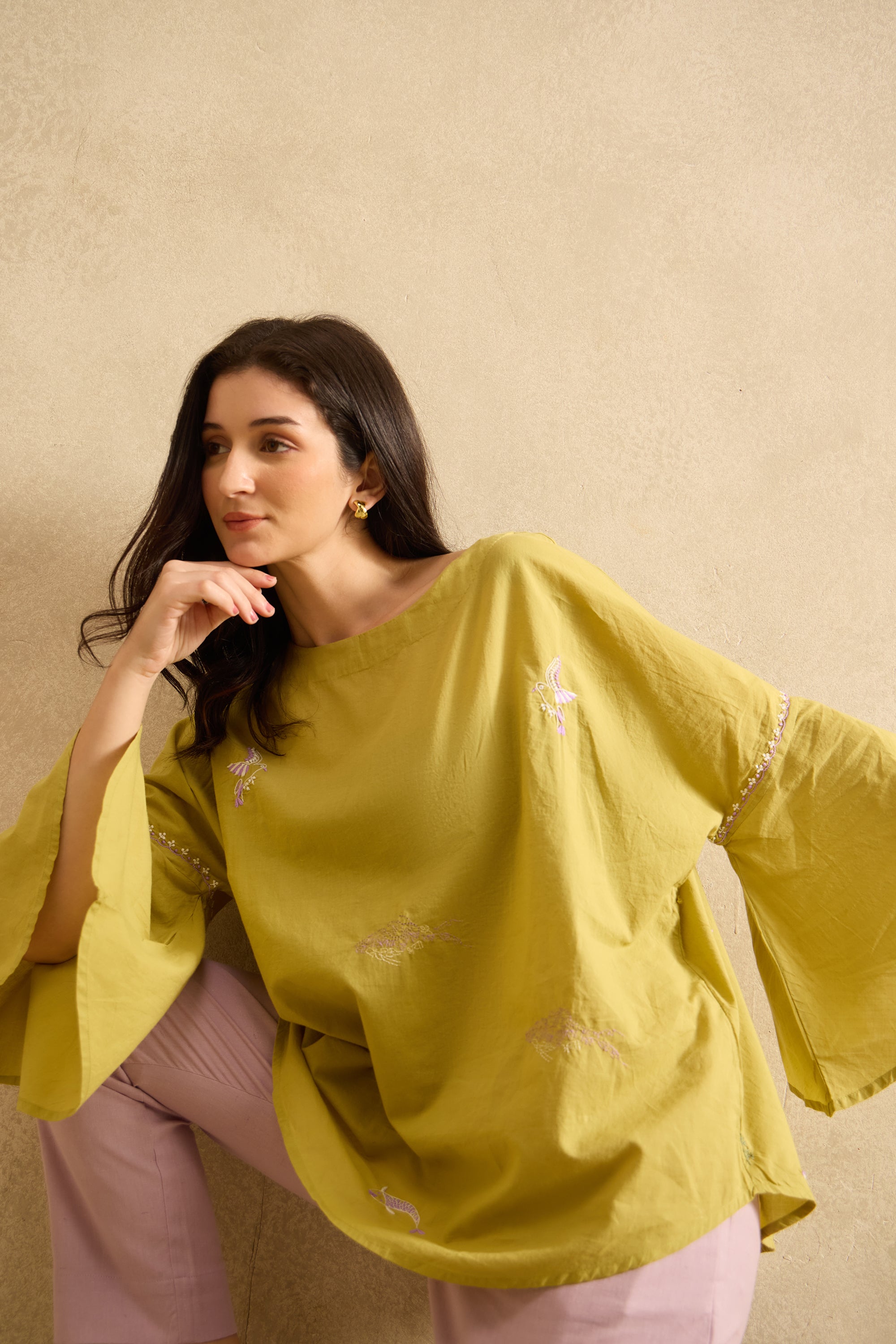 Didaar handcrafted Chikankari easy Top