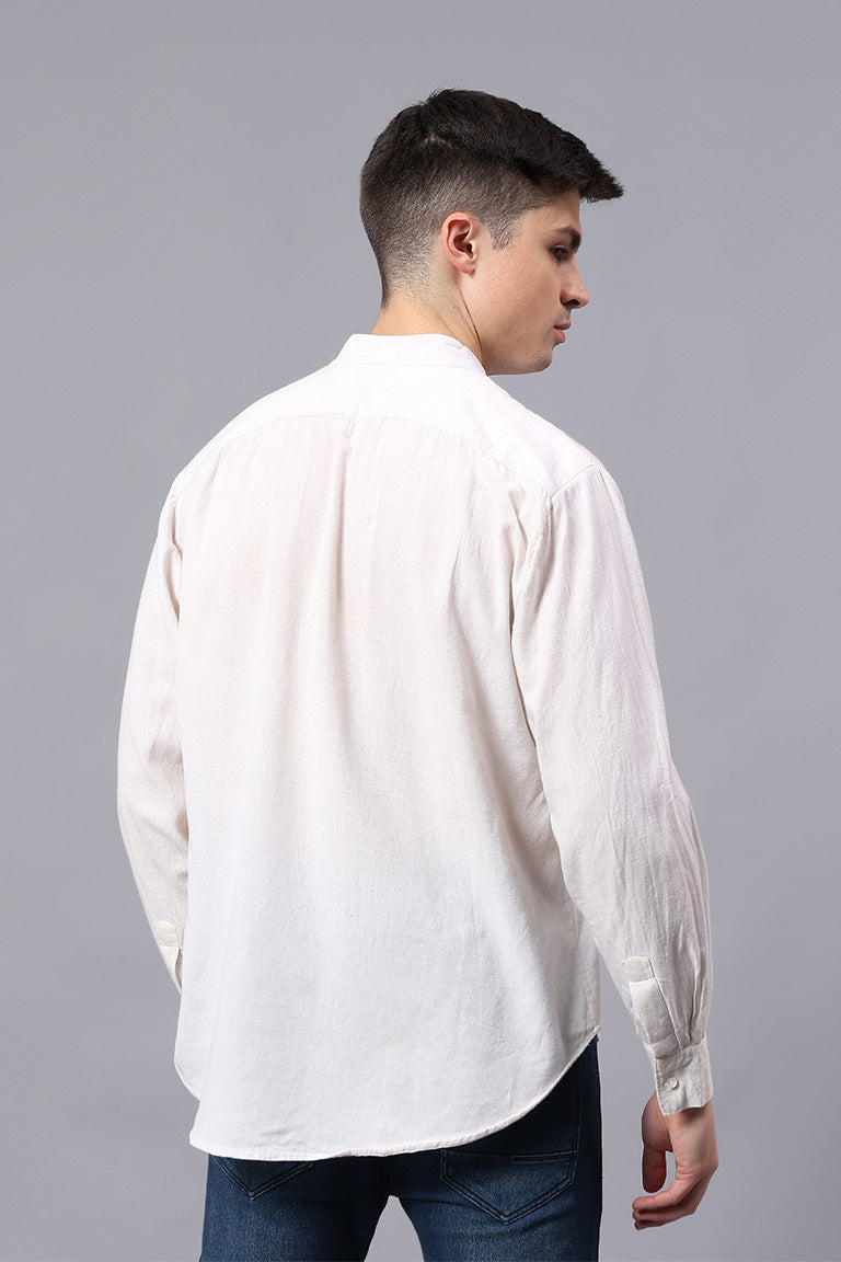 Nipaat handcrafted Chikankari Mandarin collar Shirt