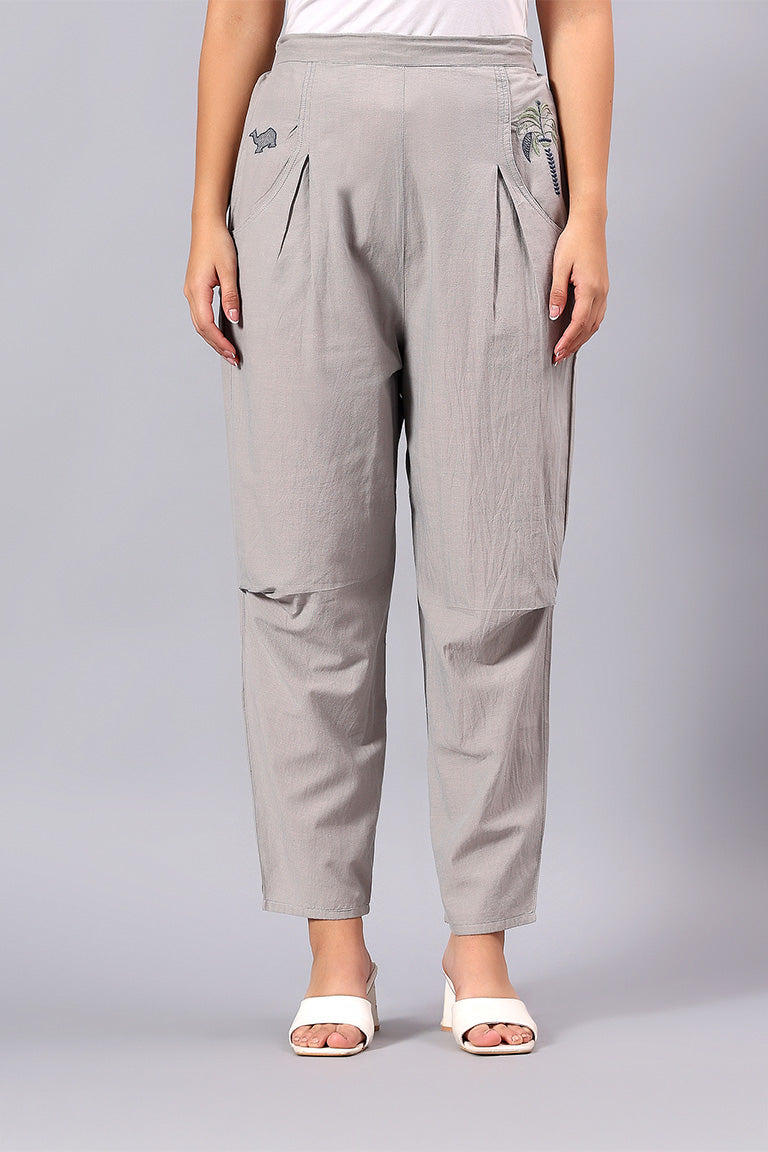 Pant | Originem | Chikankari | Cotton