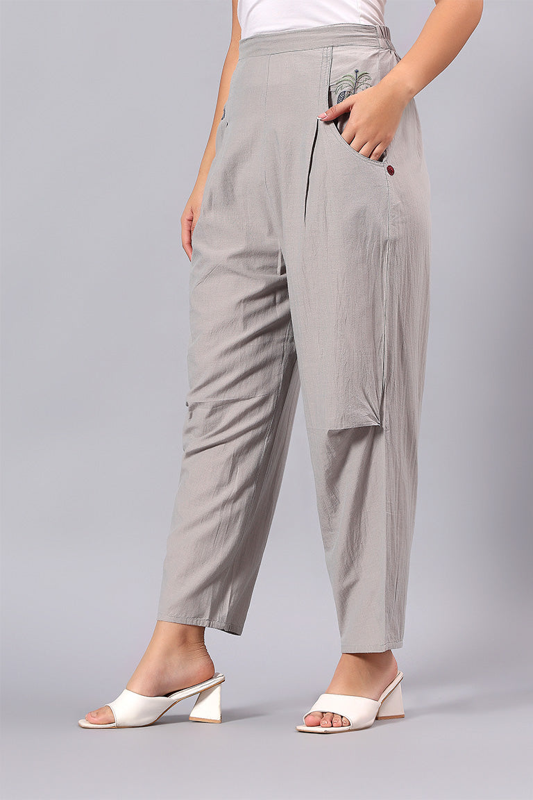 Pant | Originem | Chikankari | Cotton